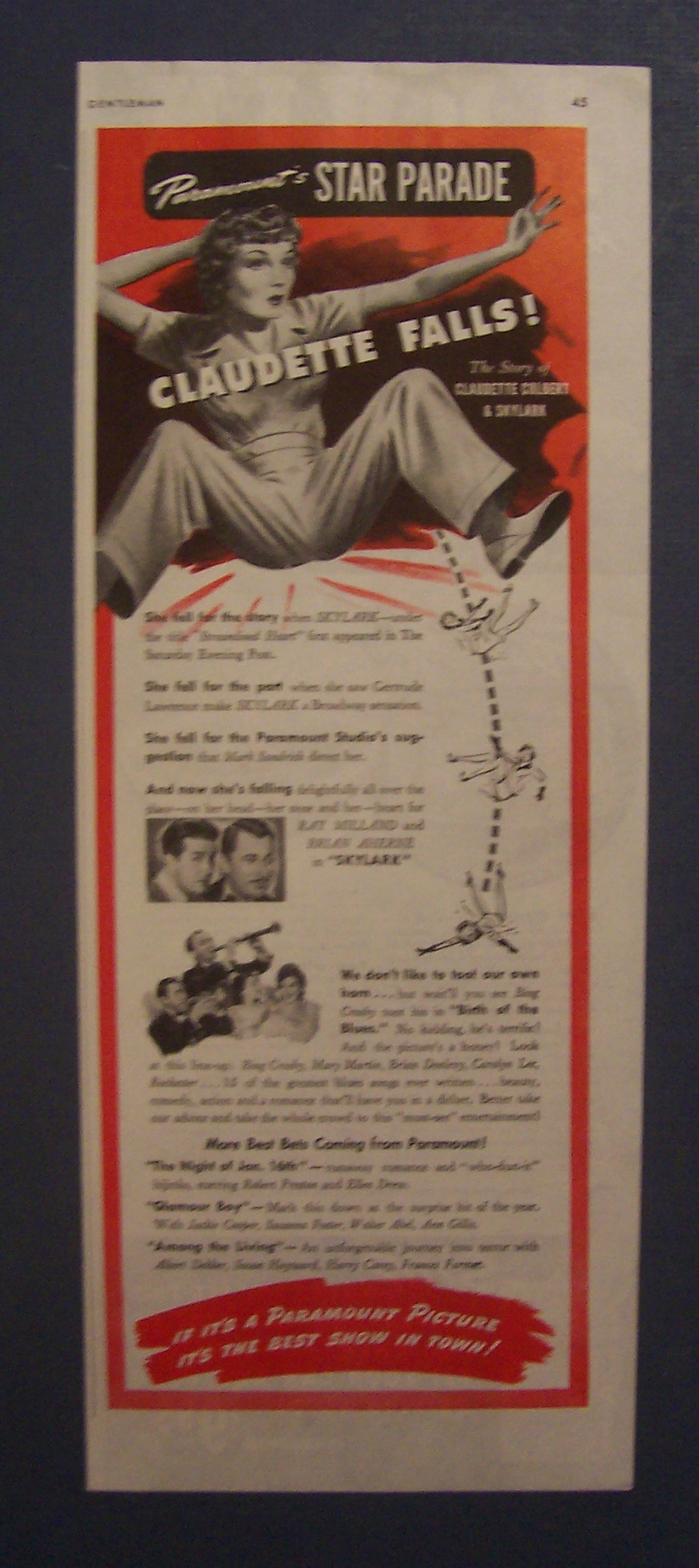 1941  Paramount  Star  Parade  w/  Claudette  Colbert