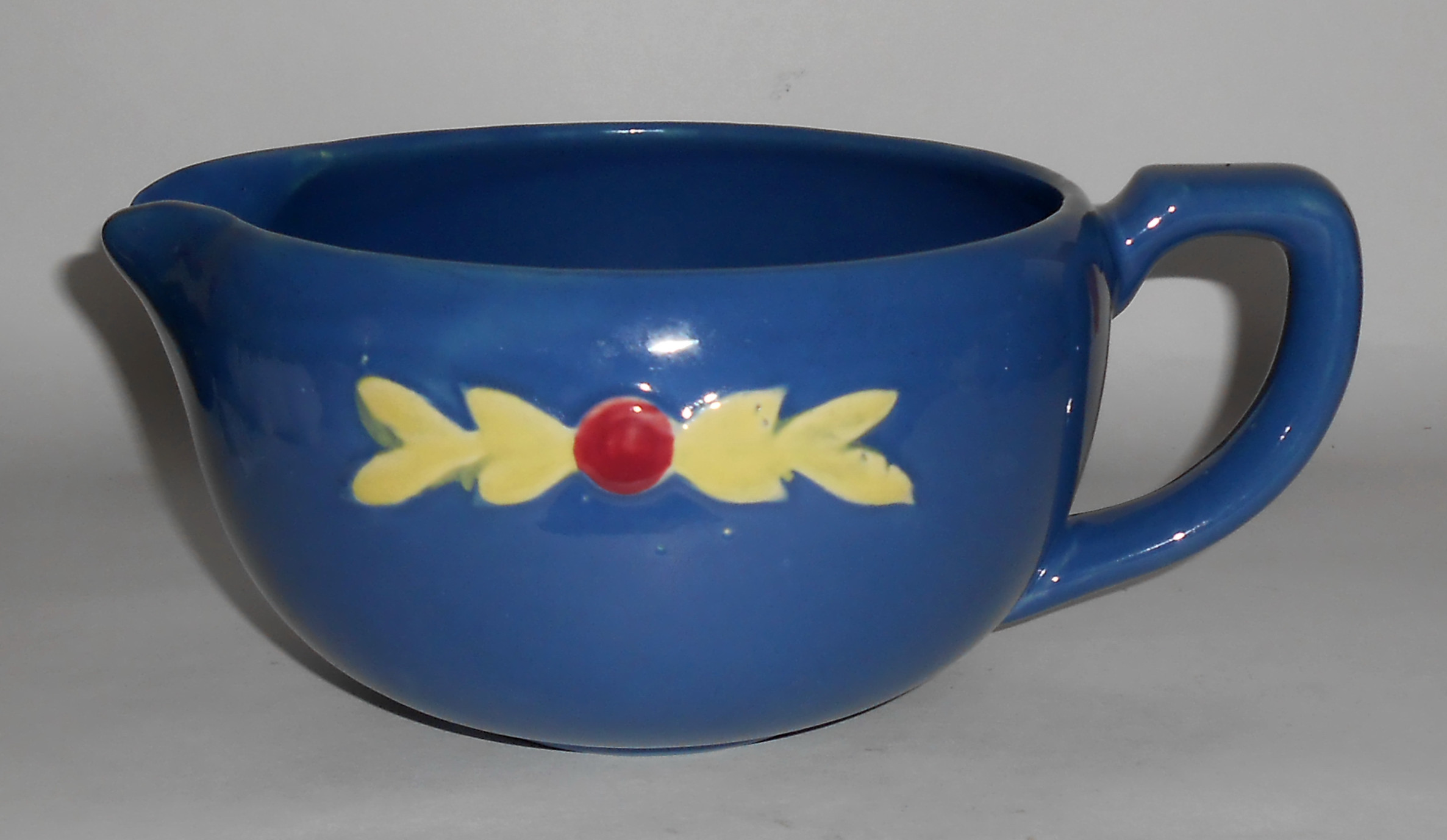 Coors Pottery Rosebud Blue Medium Handled Batter Bowl!