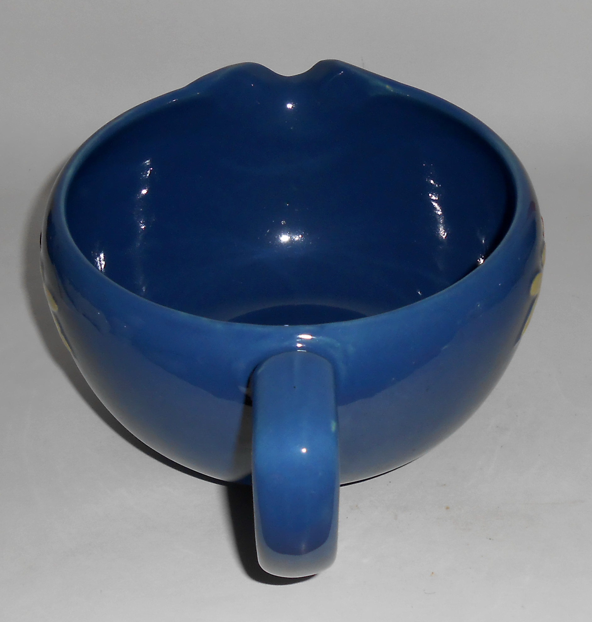 Coors Pottery Rosebud Blue Medium Handled Batter Bowl!