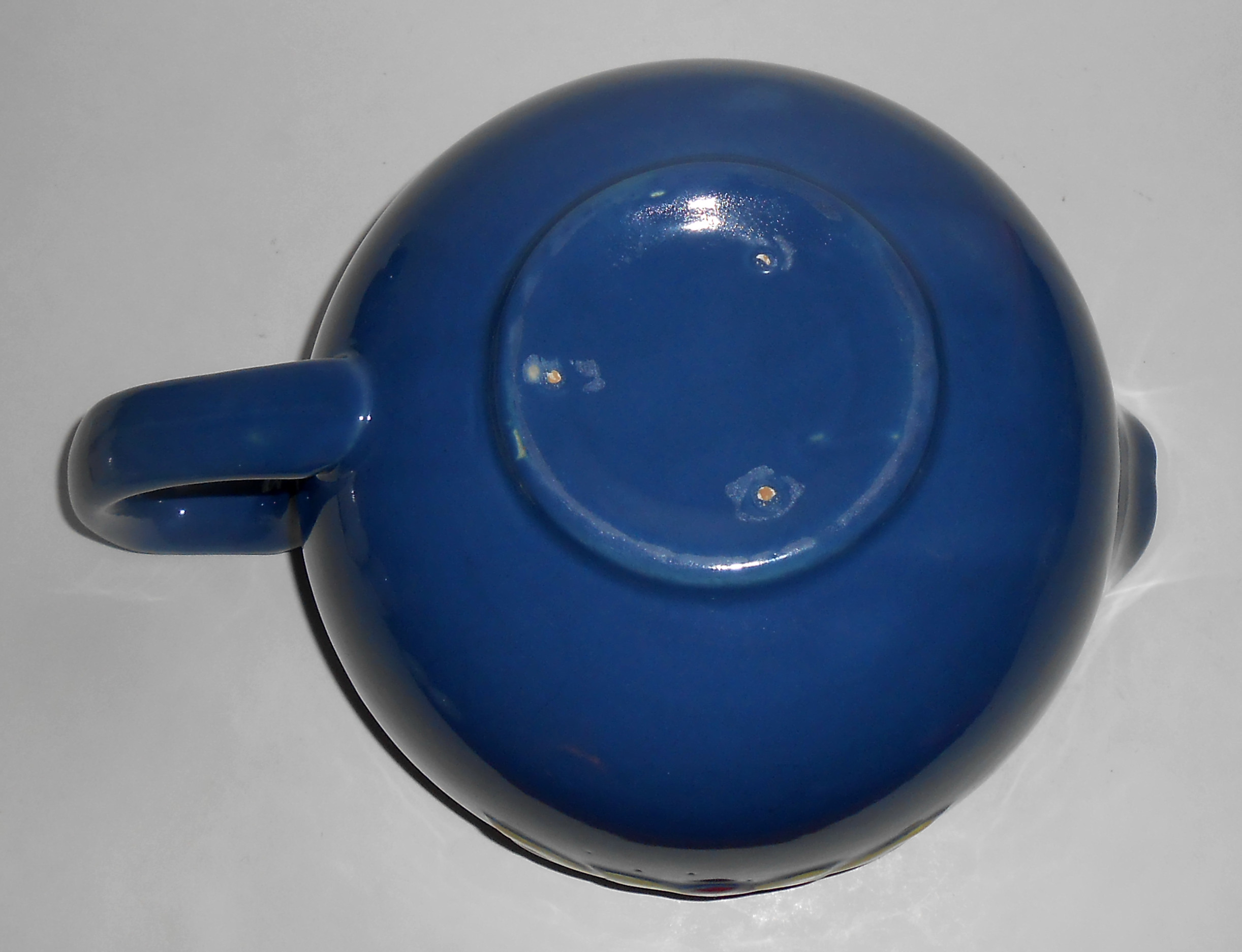 Coors Pottery Rosebud Blue Medium Handled Batter Bowl!
