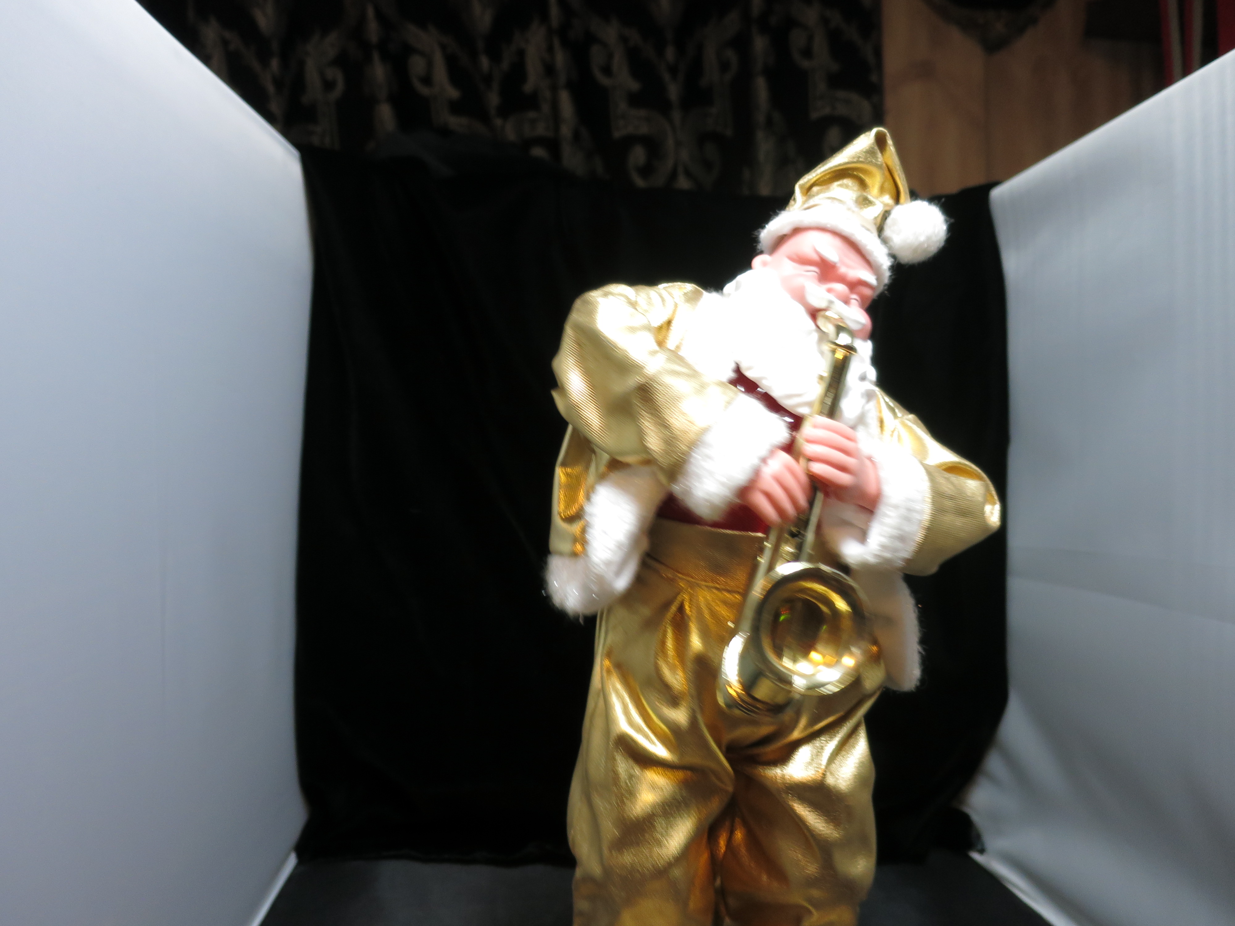 Battery Operated Santa Playing Saxophone 1990s