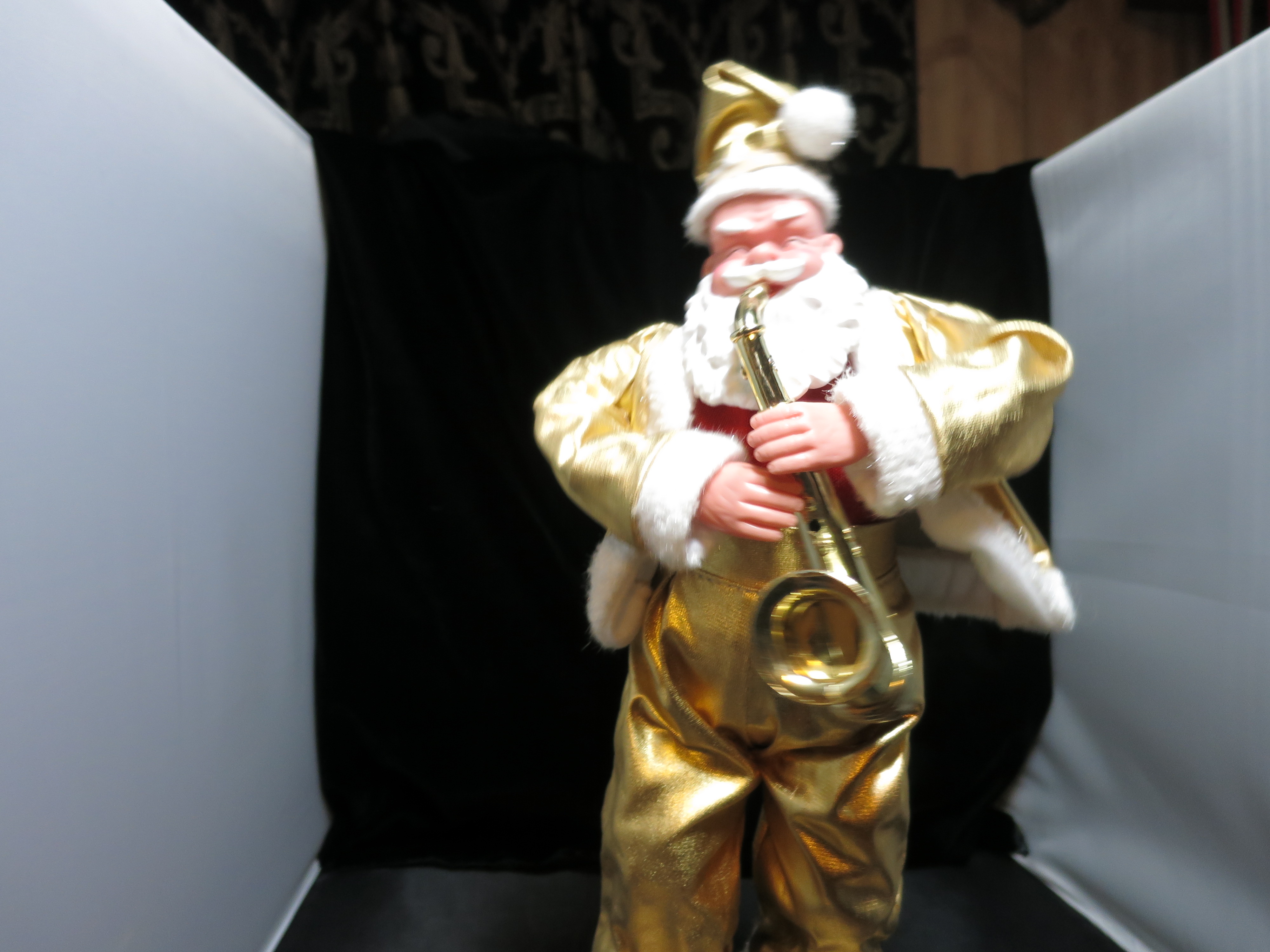 Battery Operated Santa Playing Saxophone 1990s