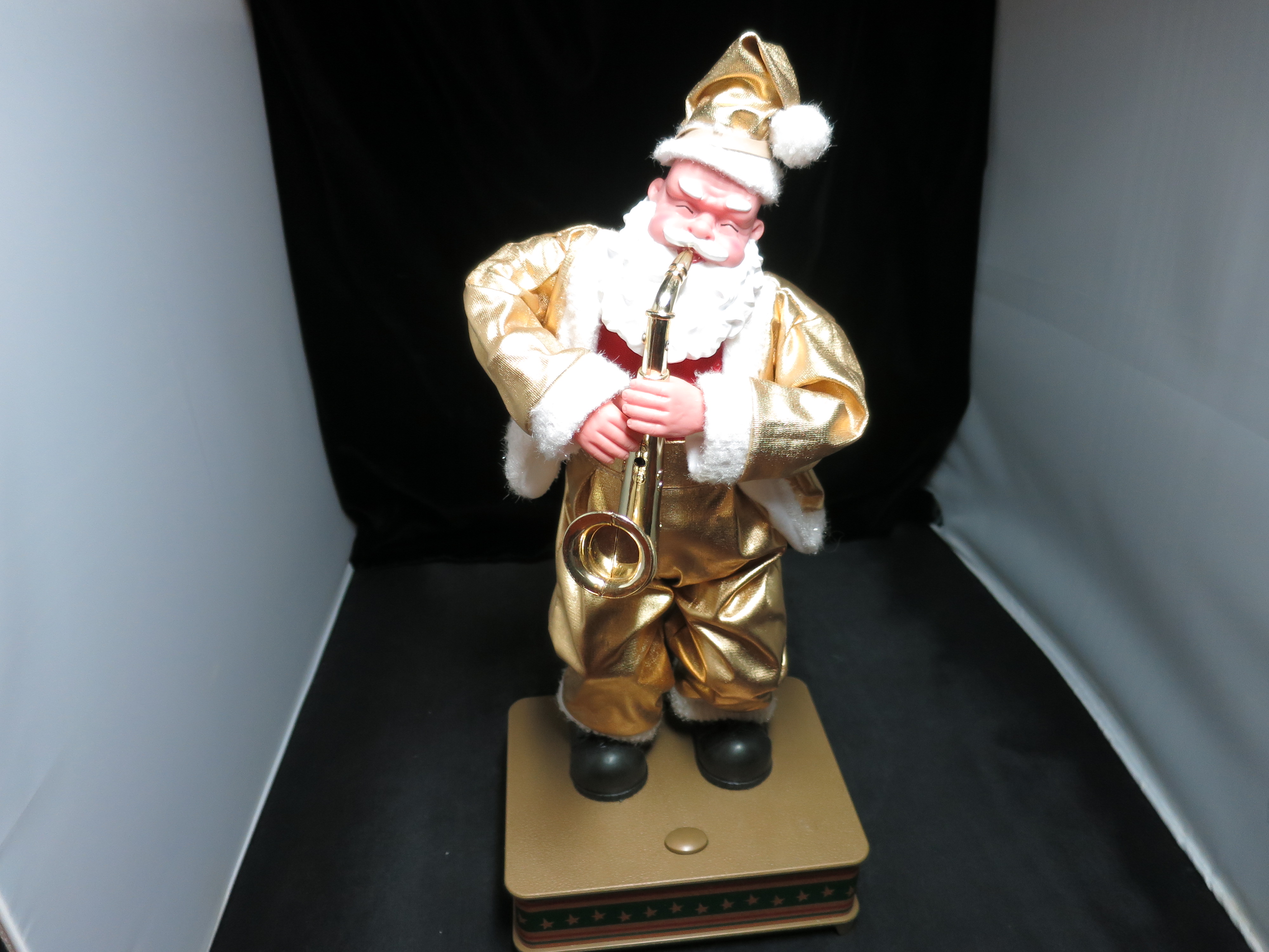 Battery Operated Santa Playing Saxophone 1990s