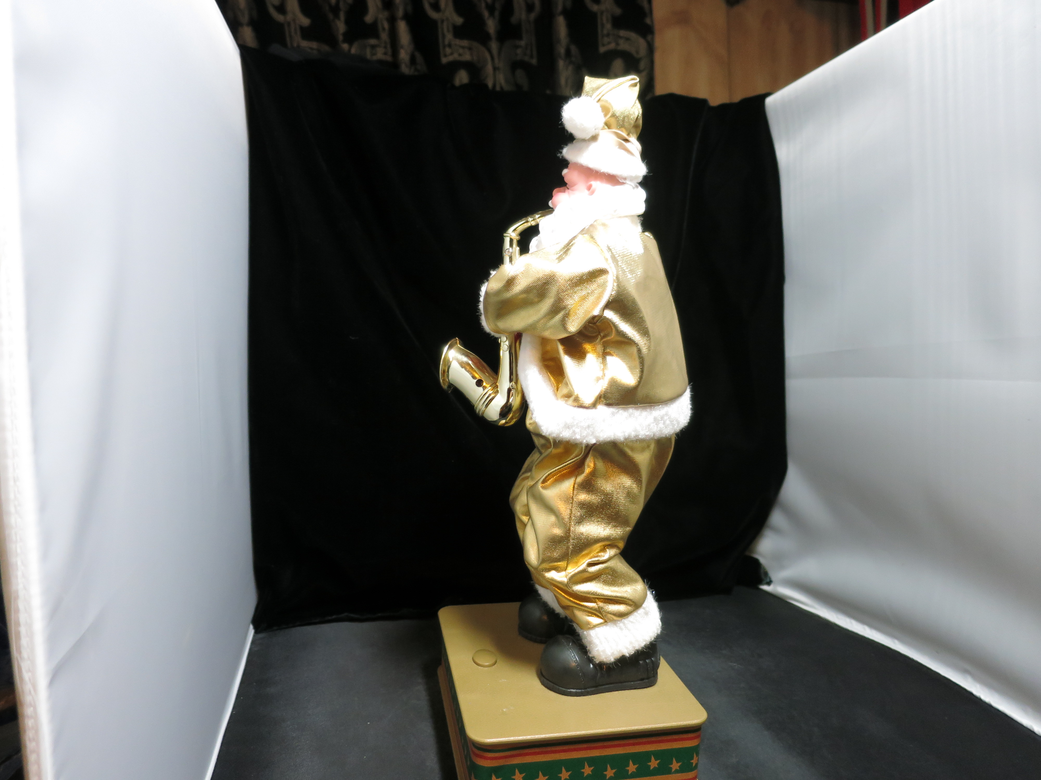 Battery Operated Santa Playing Saxophone 1990s