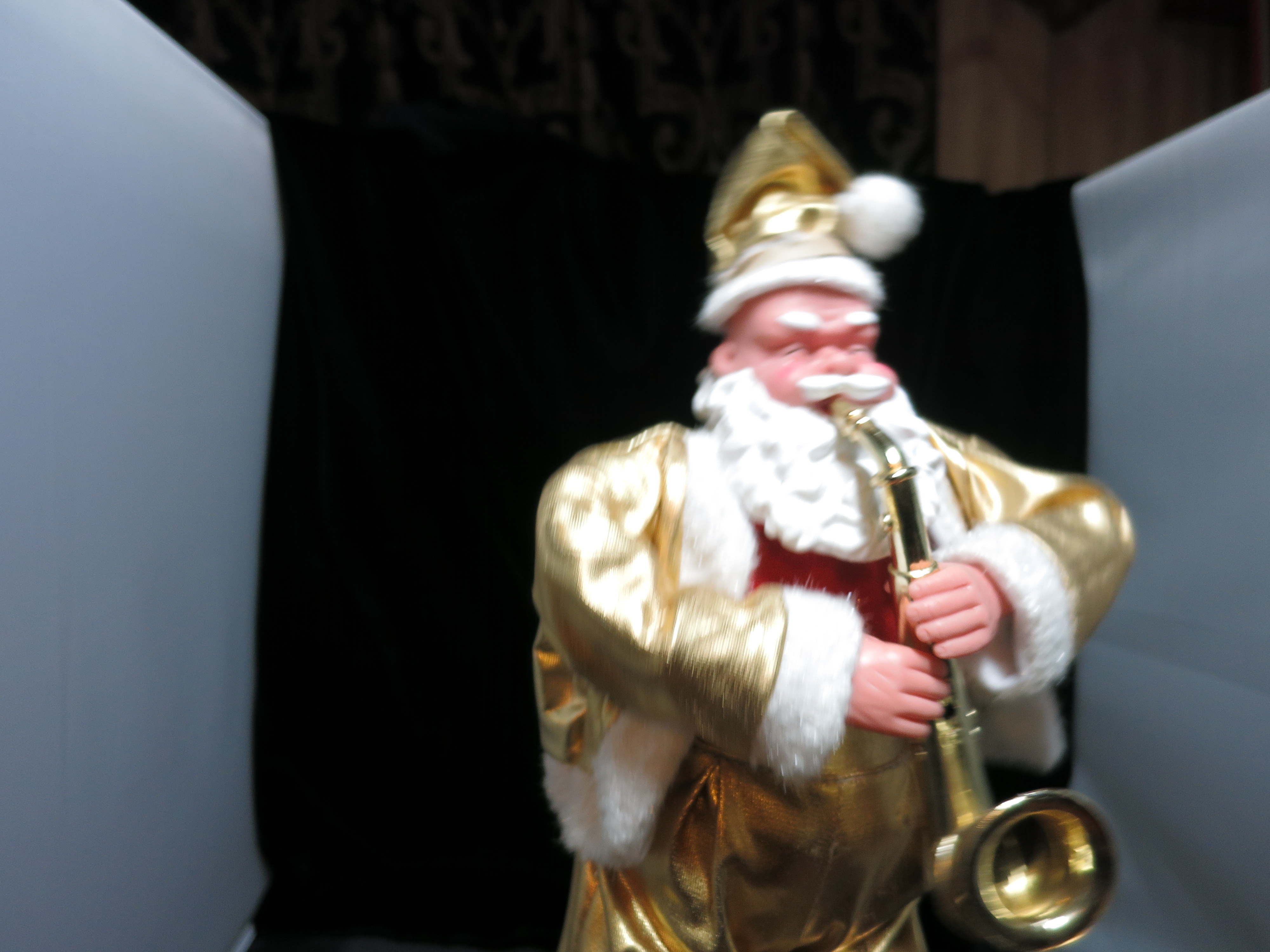 Battery Operated Santa Playing Saxophone 1990s