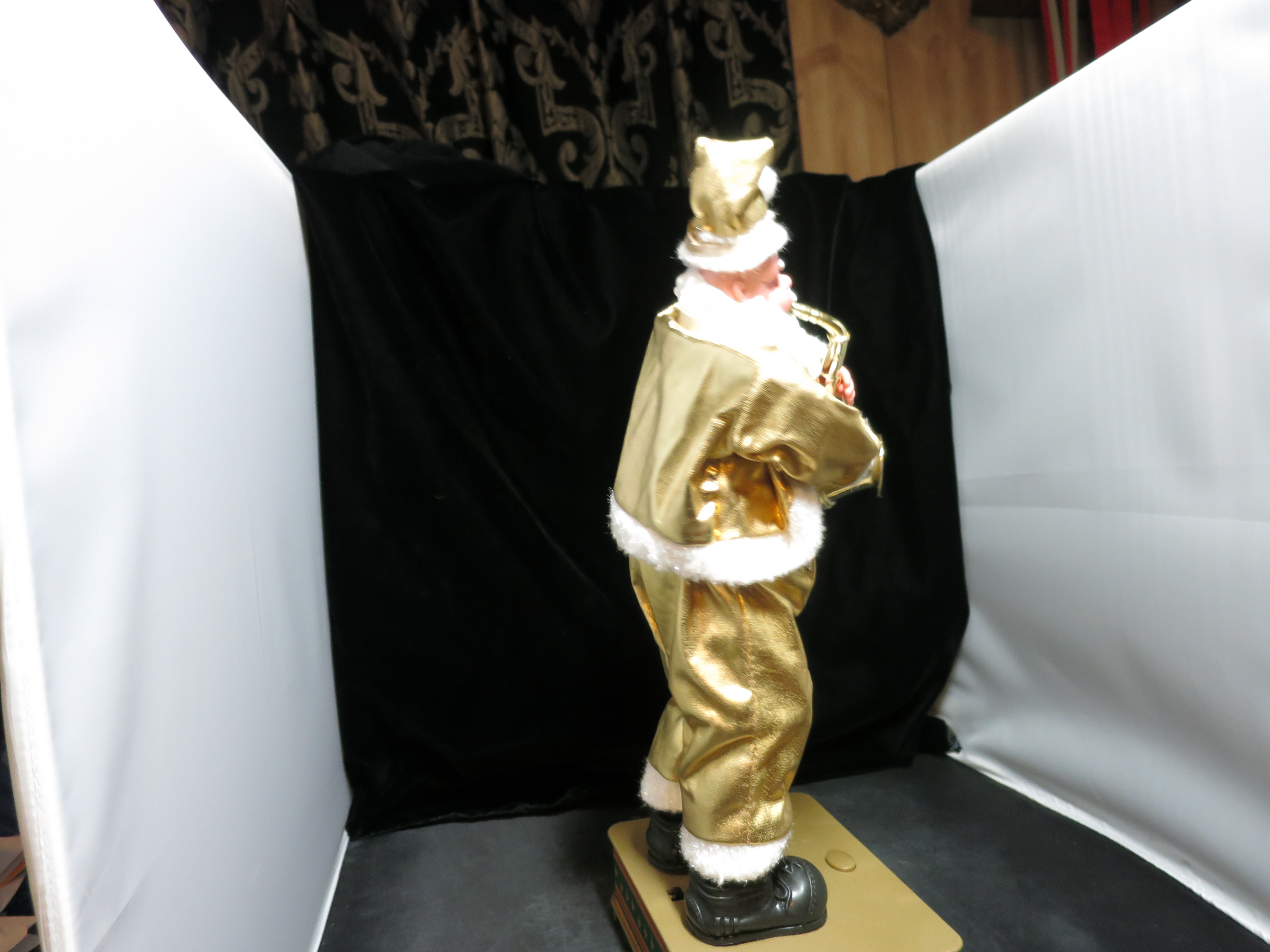 Battery Operated Santa Playing Saxophone 1990s