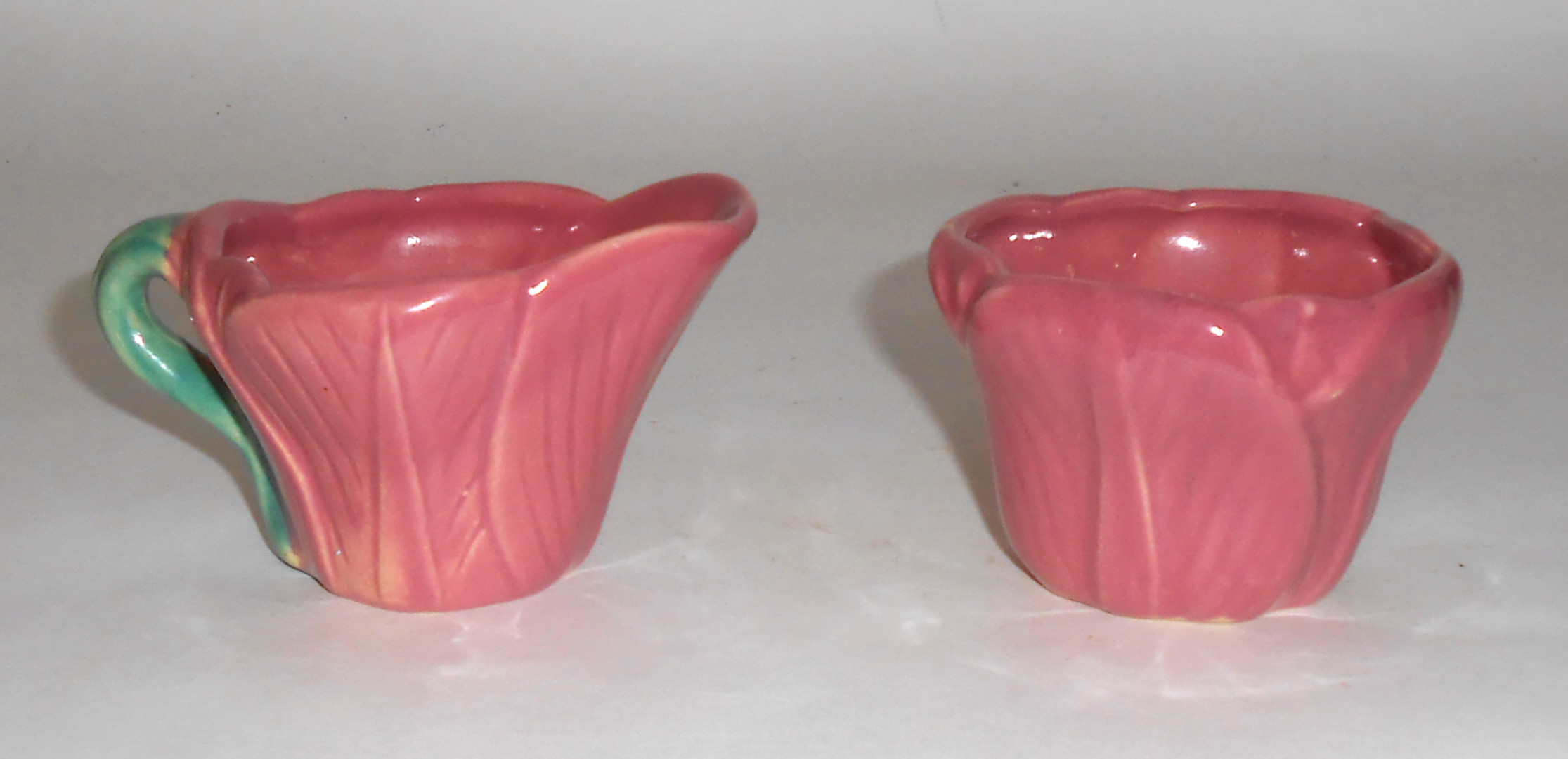 Rosemeade Pottery Prarie Rose Tulip Demi Creamer/Sugar