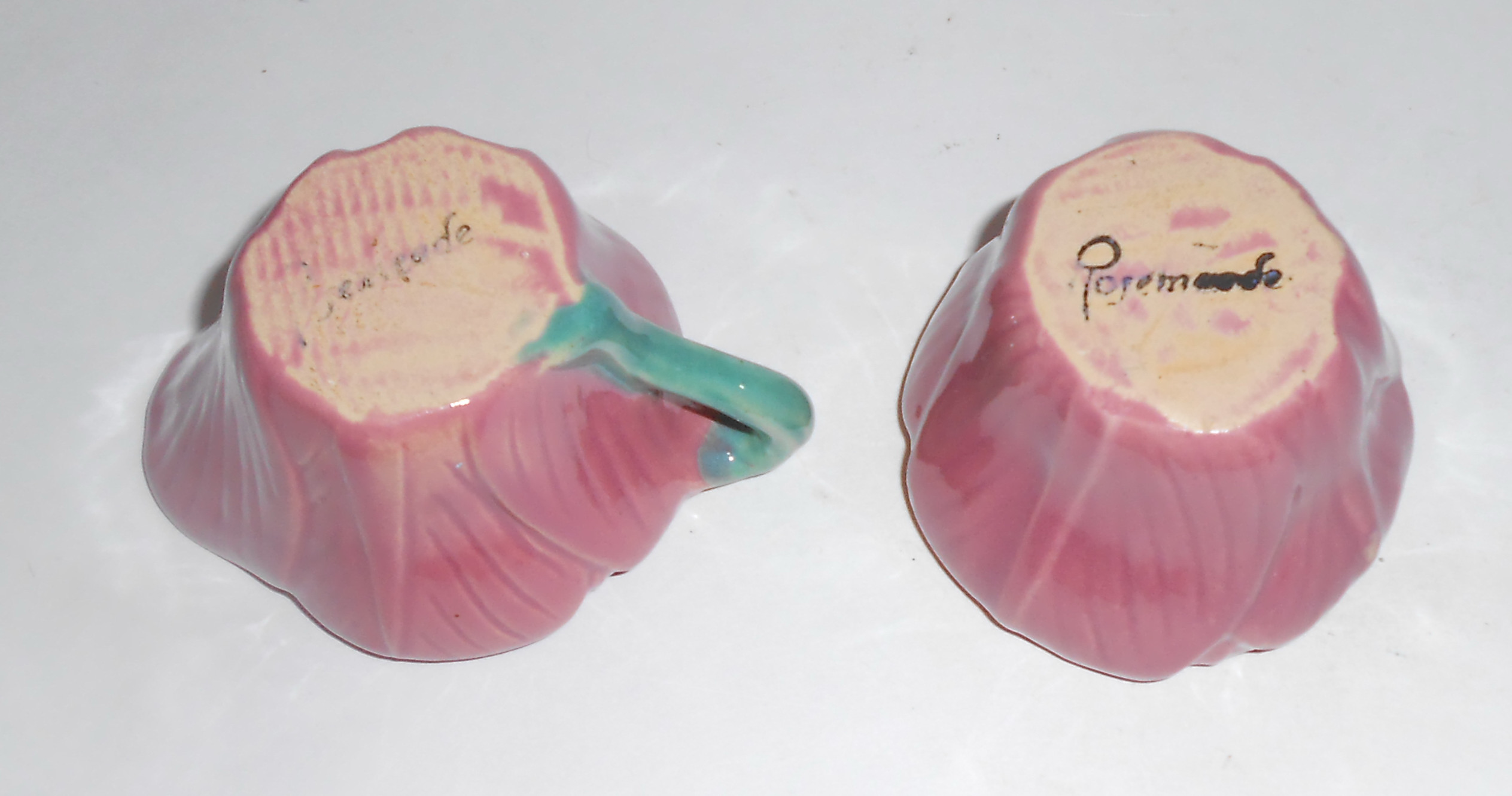 Rosemeade Pottery Prarie Rose Tulip Demi Creamer/Sugar