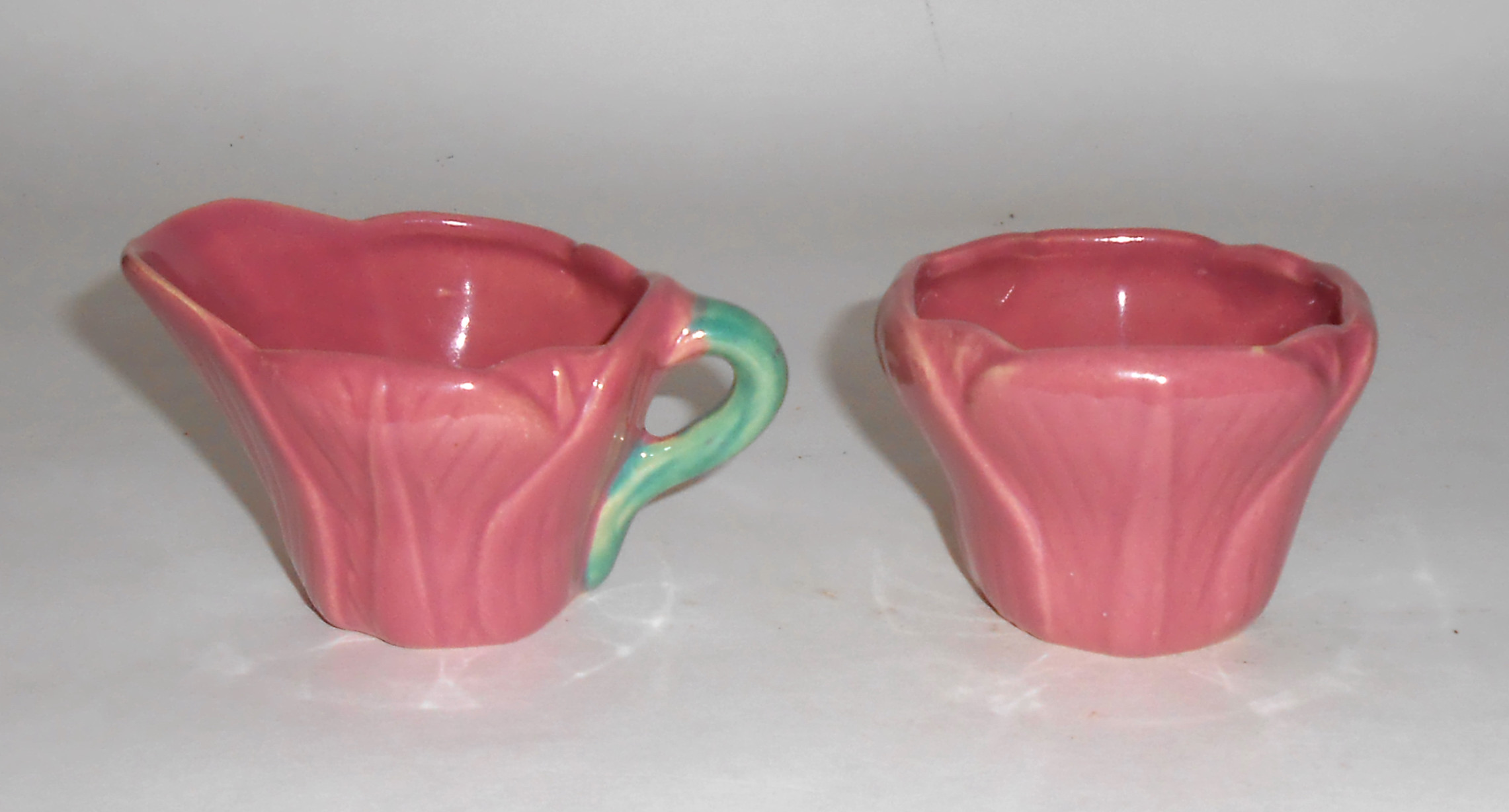 Rosemeade Pottery Prarie Rose Tulip Demi Creamer/Sugar