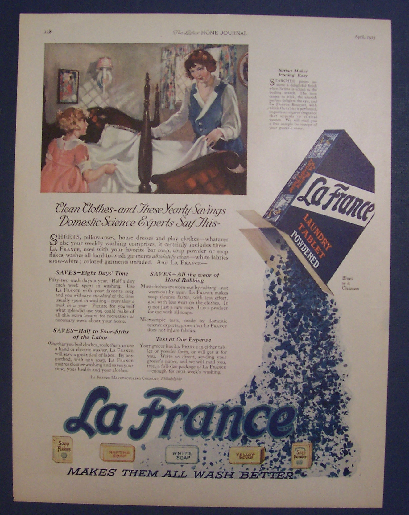 1923  La  France  Laundry  Tablet  Powdered
