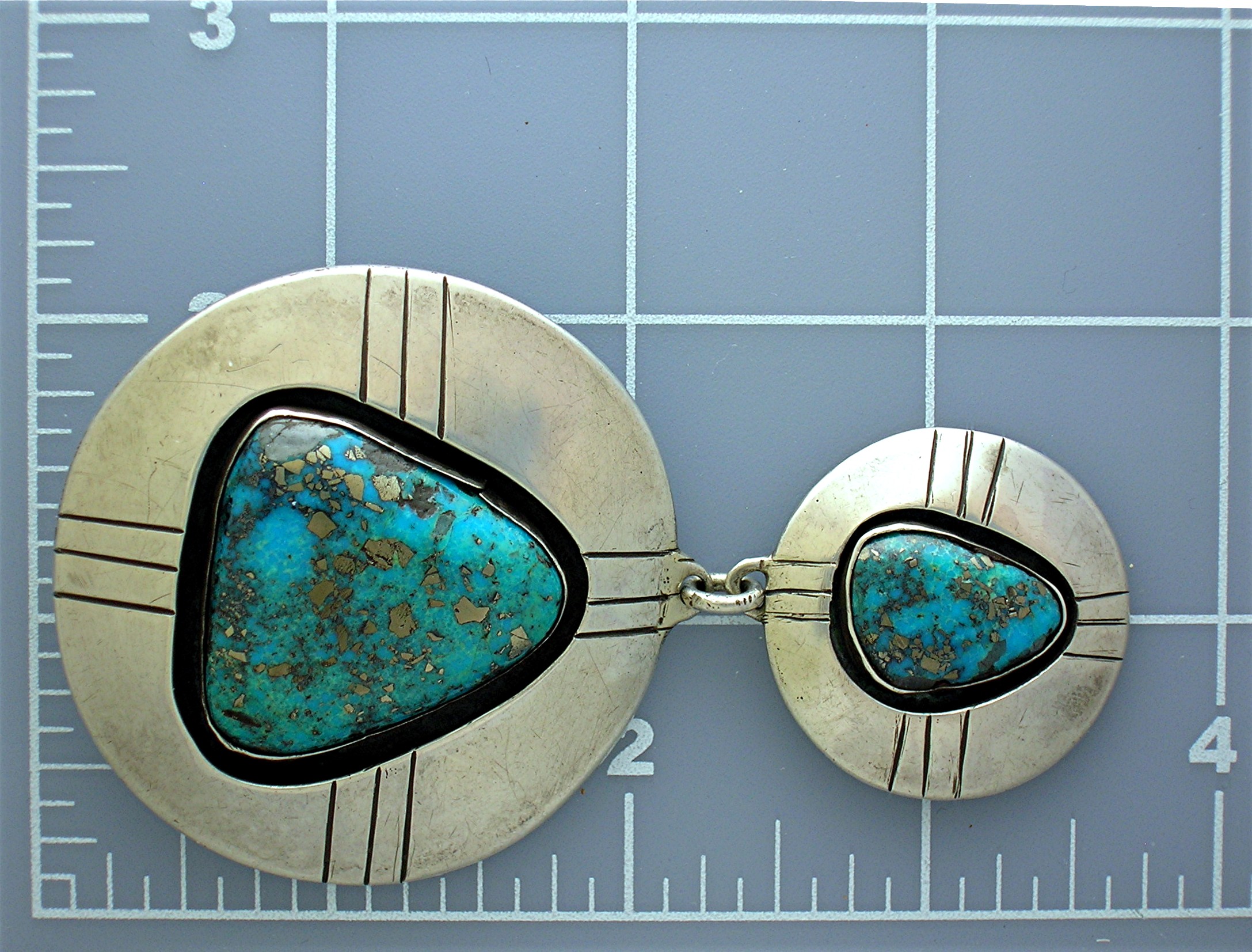 Pendant Morency Turquoise Silver Double Drop