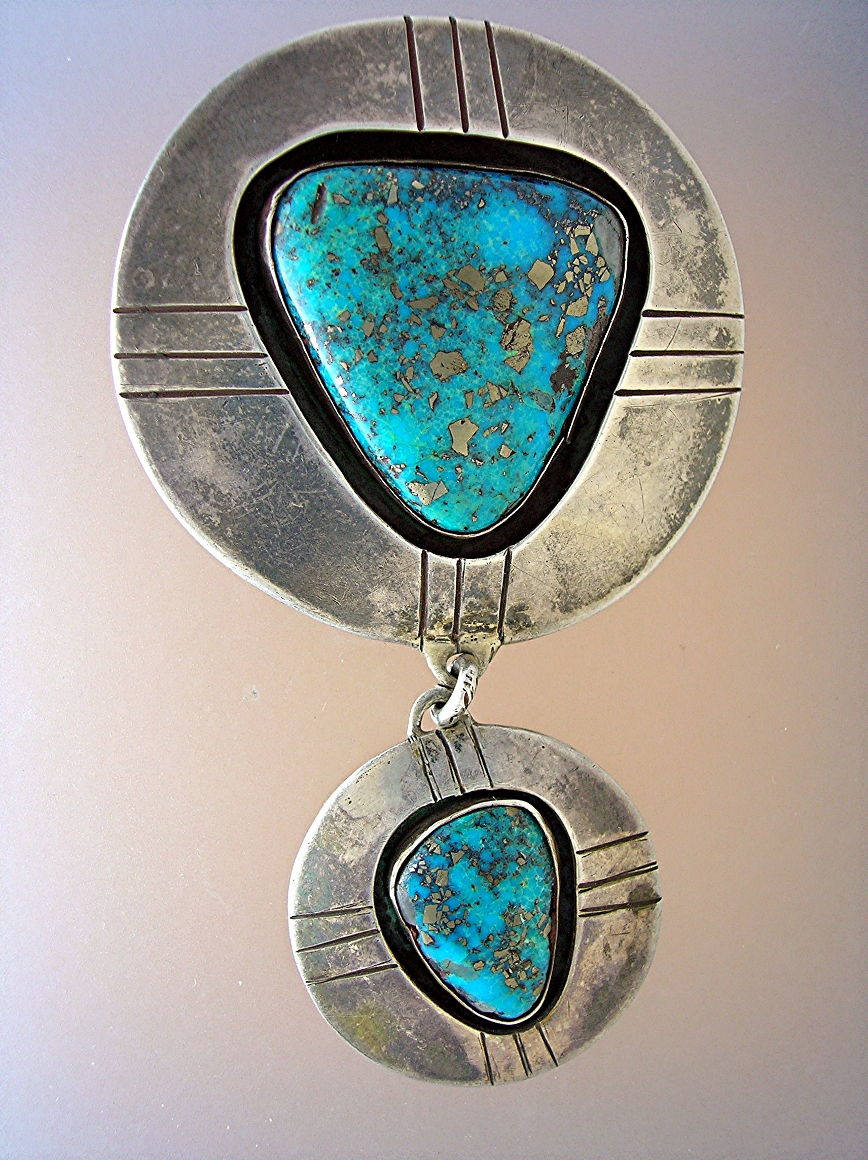 Pendant Morency Turquoise Silver Double Drop