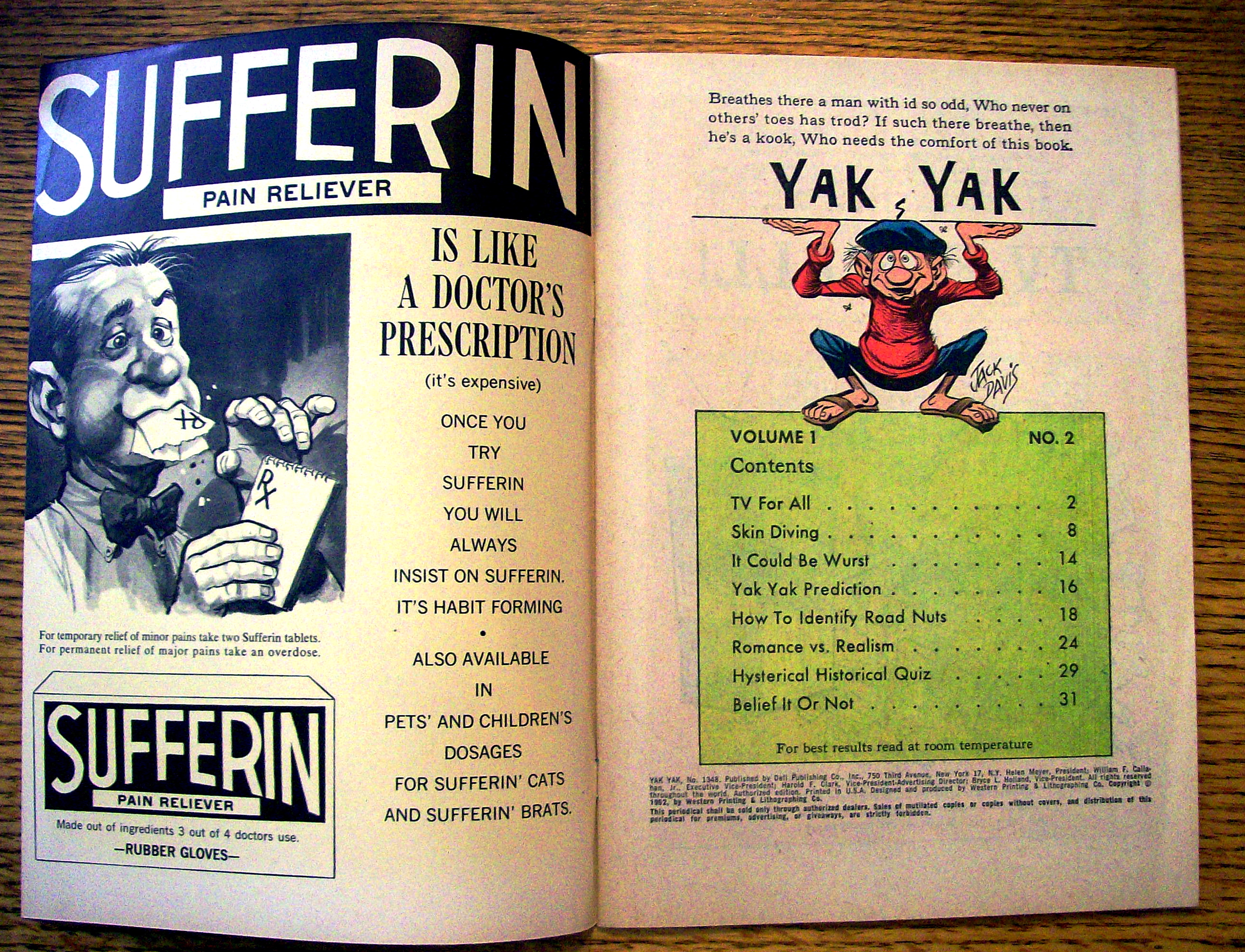 Yak Yak Comic (A Pathology Of Humor) #1348-1962
