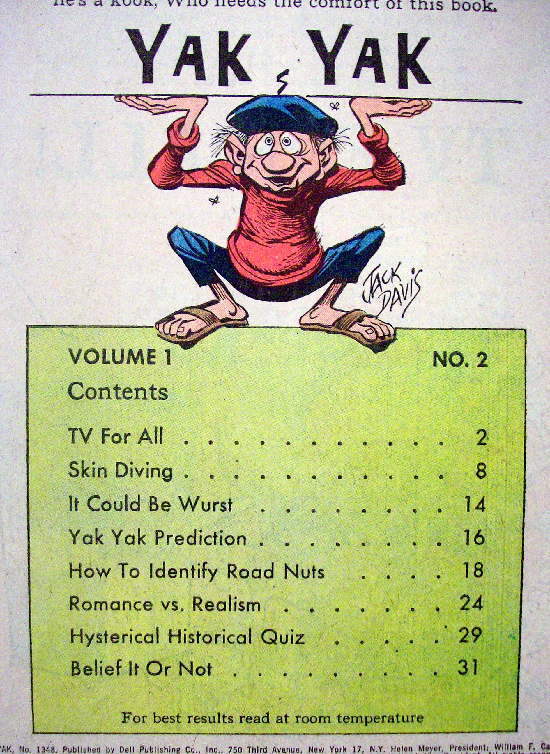 Yak Yak Comic (A Pathology Of Humor) #1348-1962