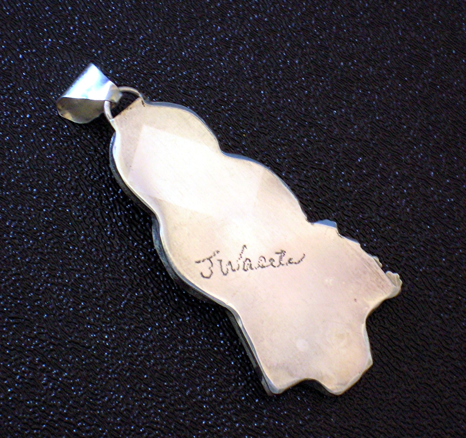 Sterling Silver Zuni Coral Mother Pearl Turquoise Penda