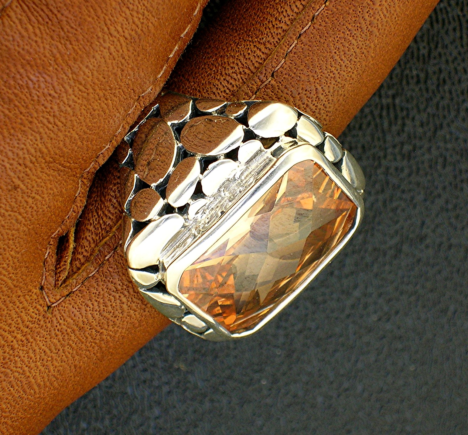 Citrine Sterling Silver Designer Ring