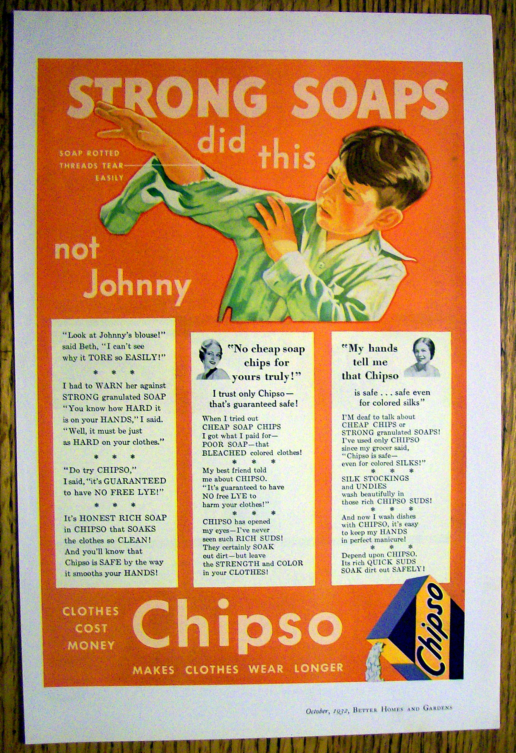1932 Chipso with Boy Putting Arm Through His Sleeve