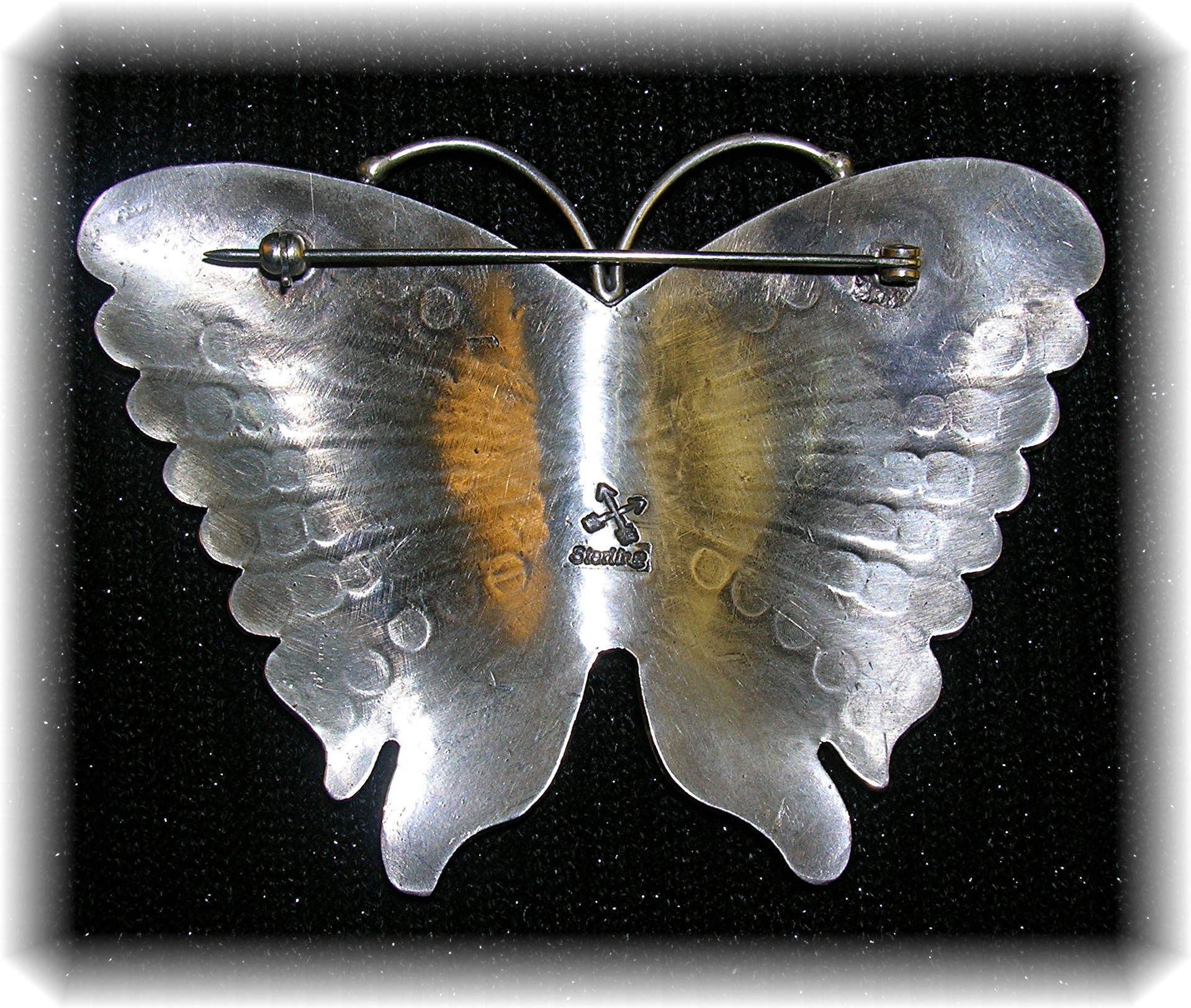 Navajo Butterfly Turquoise Sterling Silver  Brooch