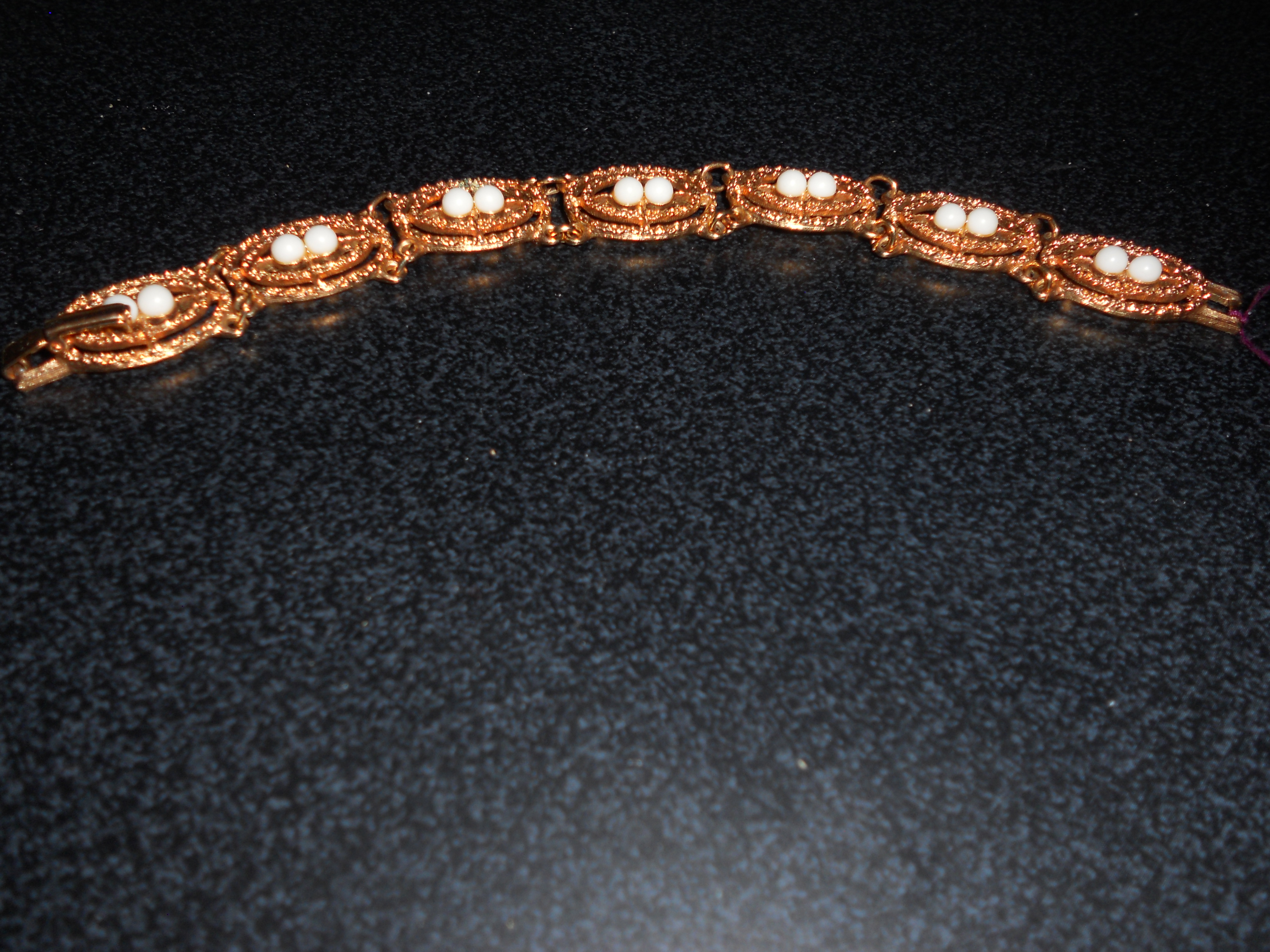 Sarah Coventry White and Gold Toned Bracelet
