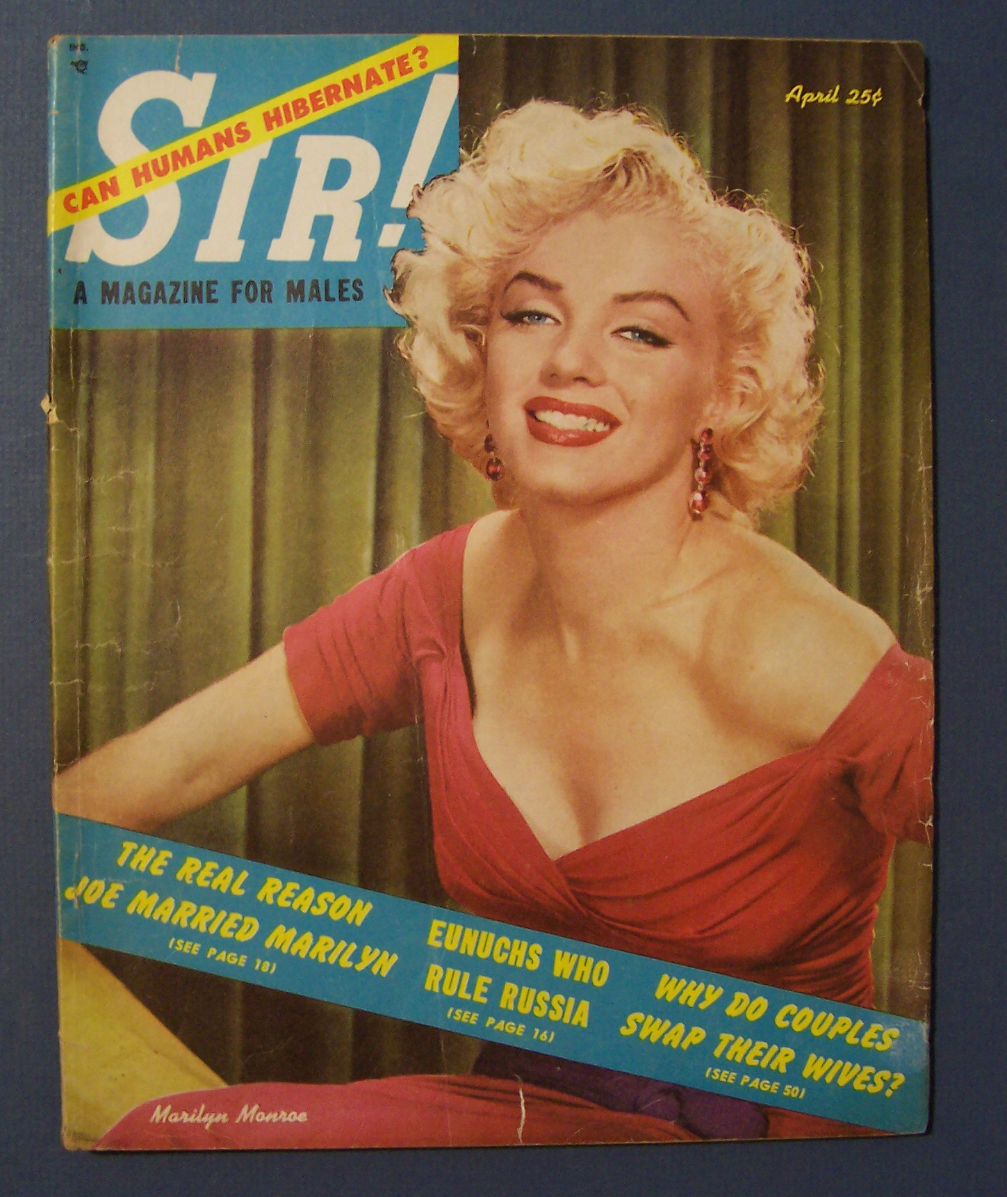 Sir Magazine - April 1954 - Marilyn  Monroe  Cover