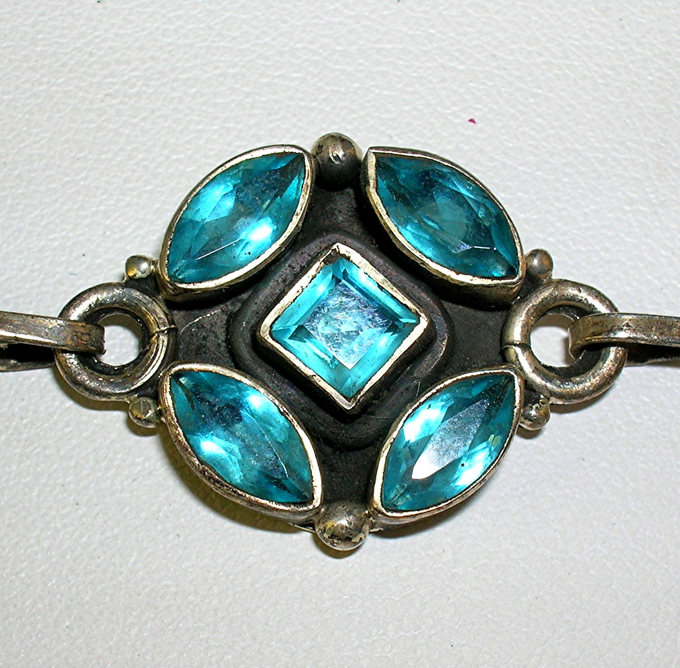 Blue Zircon Pearl and Sterling Silver Necklace