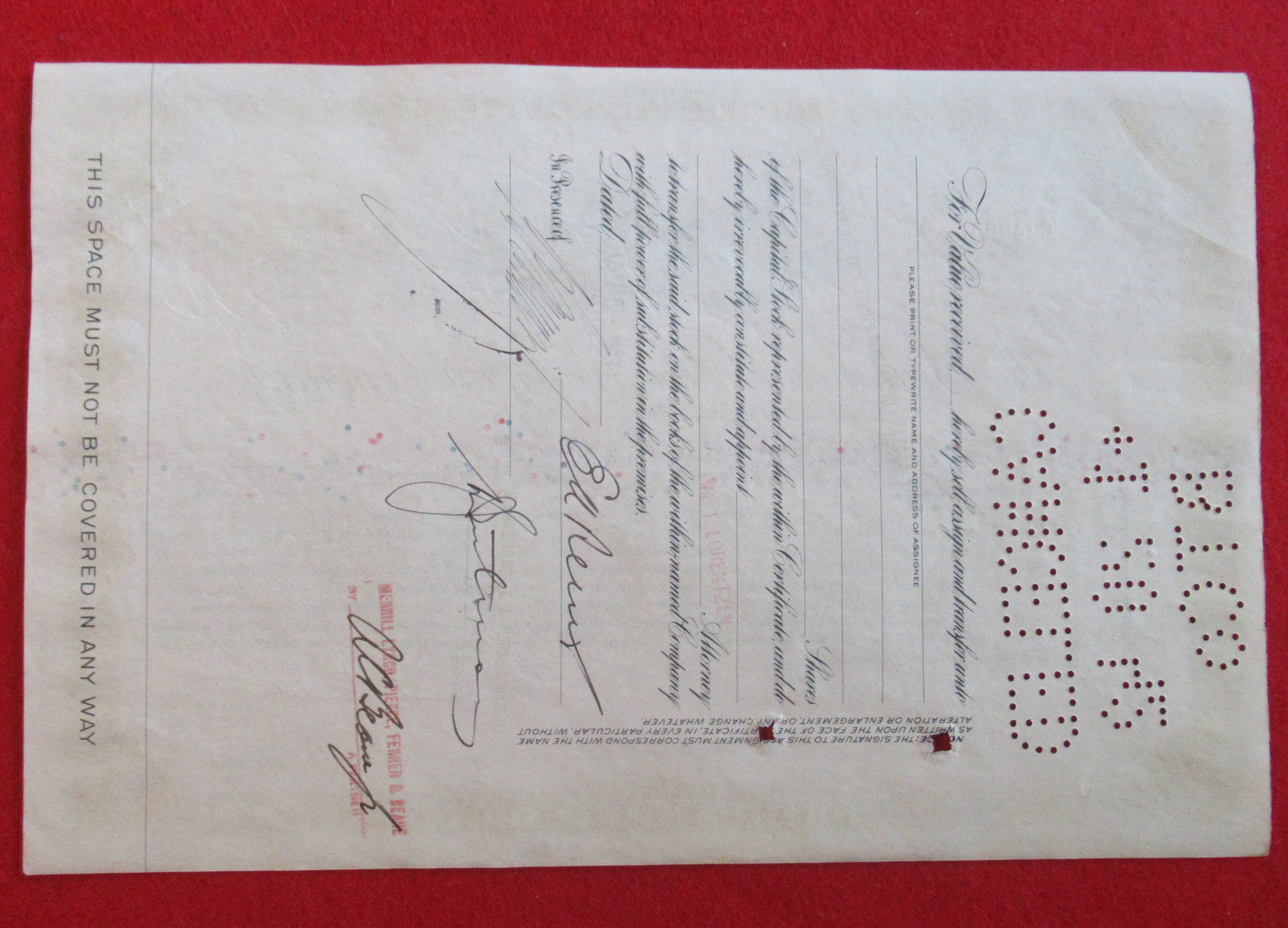 Baltimore & Ohio Railroad Stock Certificate 1930's