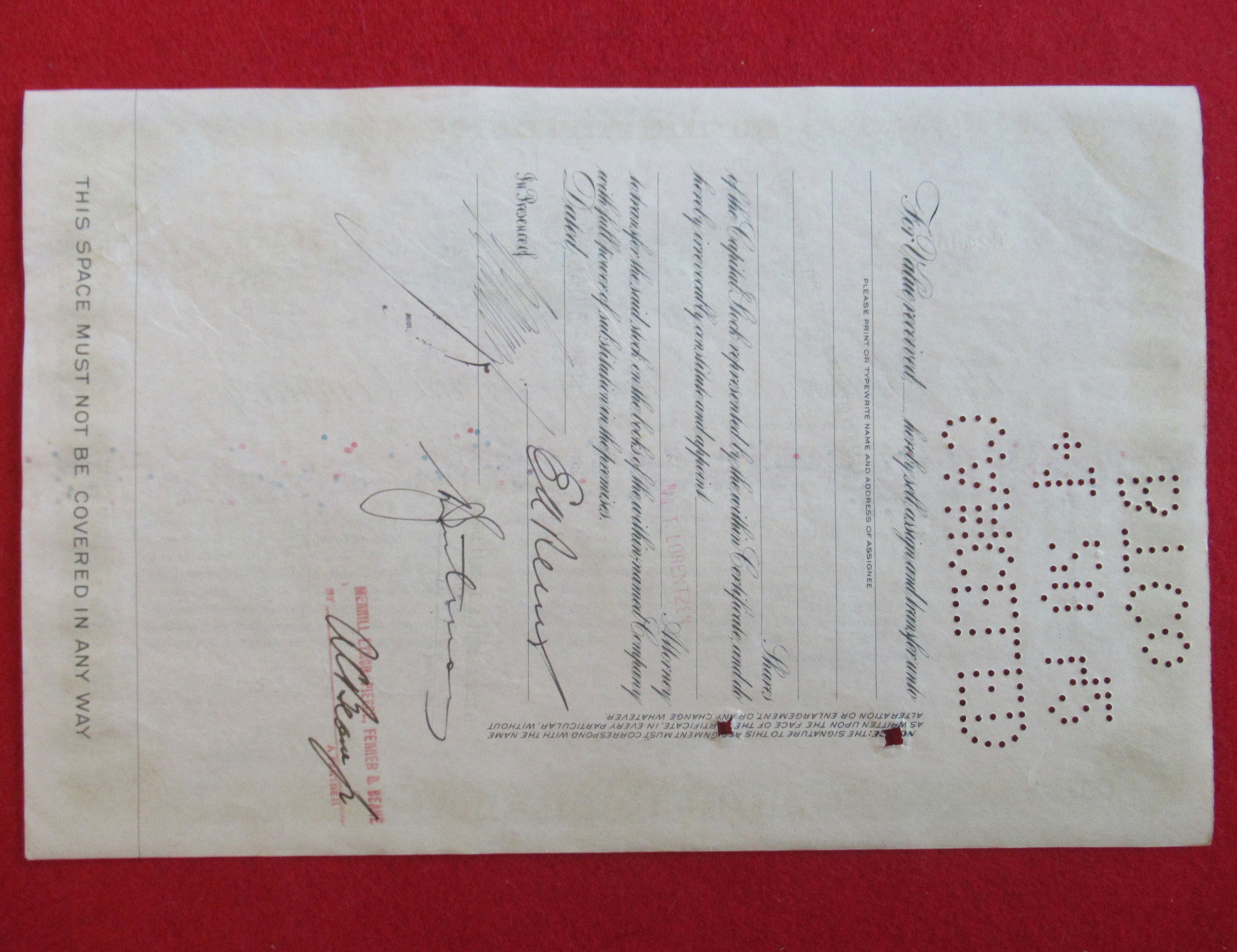 Baltimore & Ohio Railroad Stock Certificate 1930's