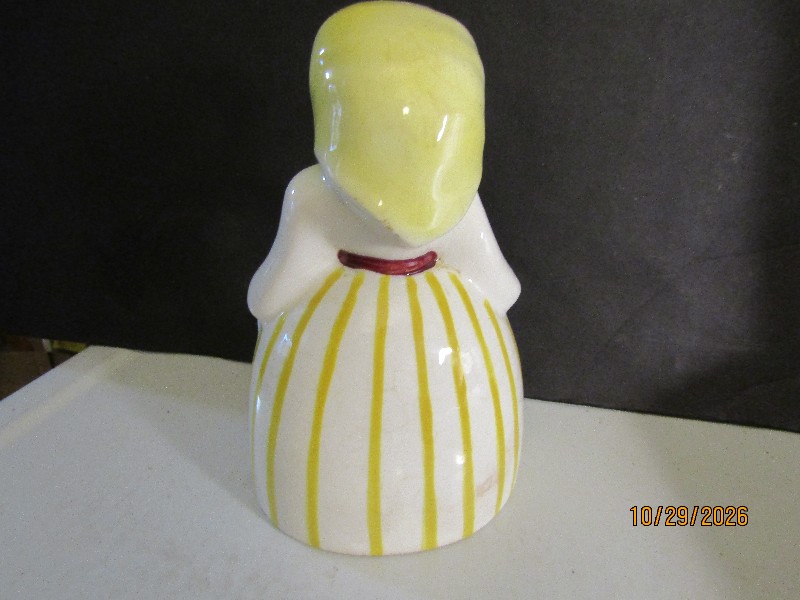 Vintage Mid-Century Ceramic Kleanser Kate in Plaid Apron & Striped Skirt