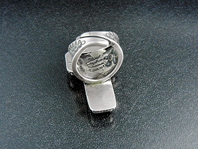 David Troutman Sterling Silver Onyx  Cross Ring