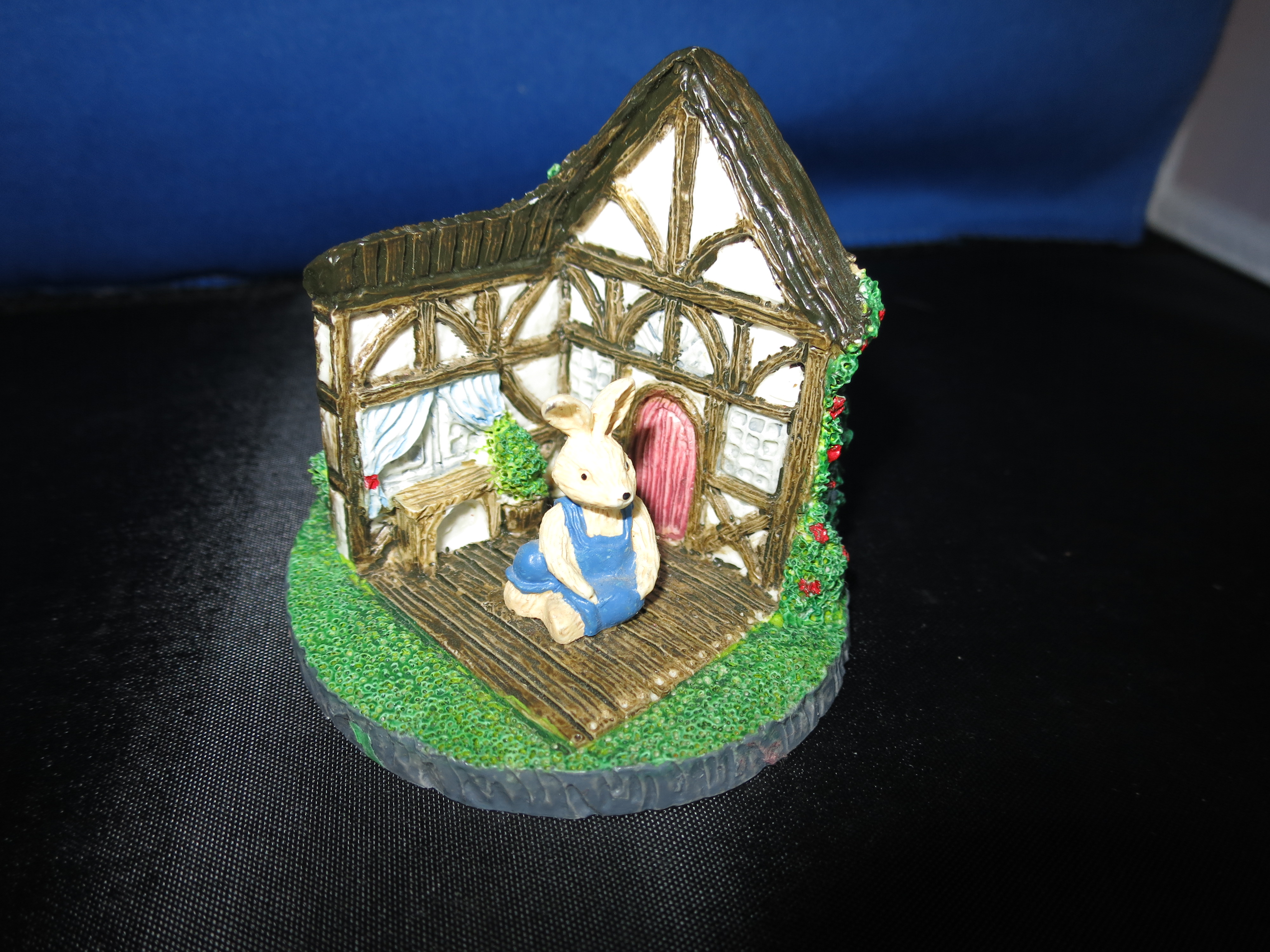 Miniature Bunny Rabbit Figurine Village Accessory