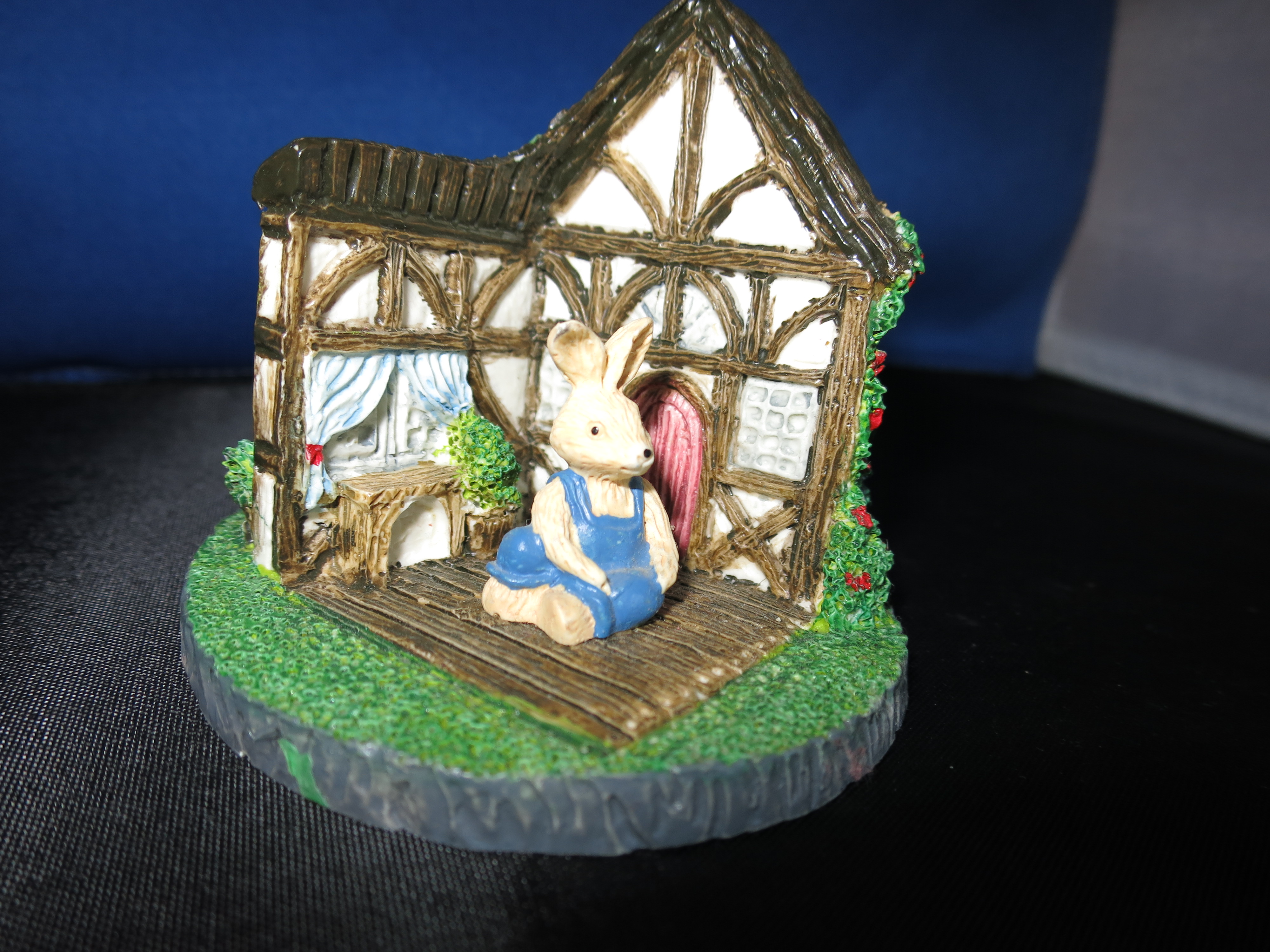 Miniature Bunny Rabbit Figurine Village Accessory