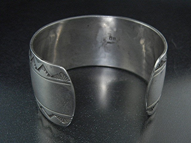 Navajo Sterling Silver Storyteller Cuff Signed DB