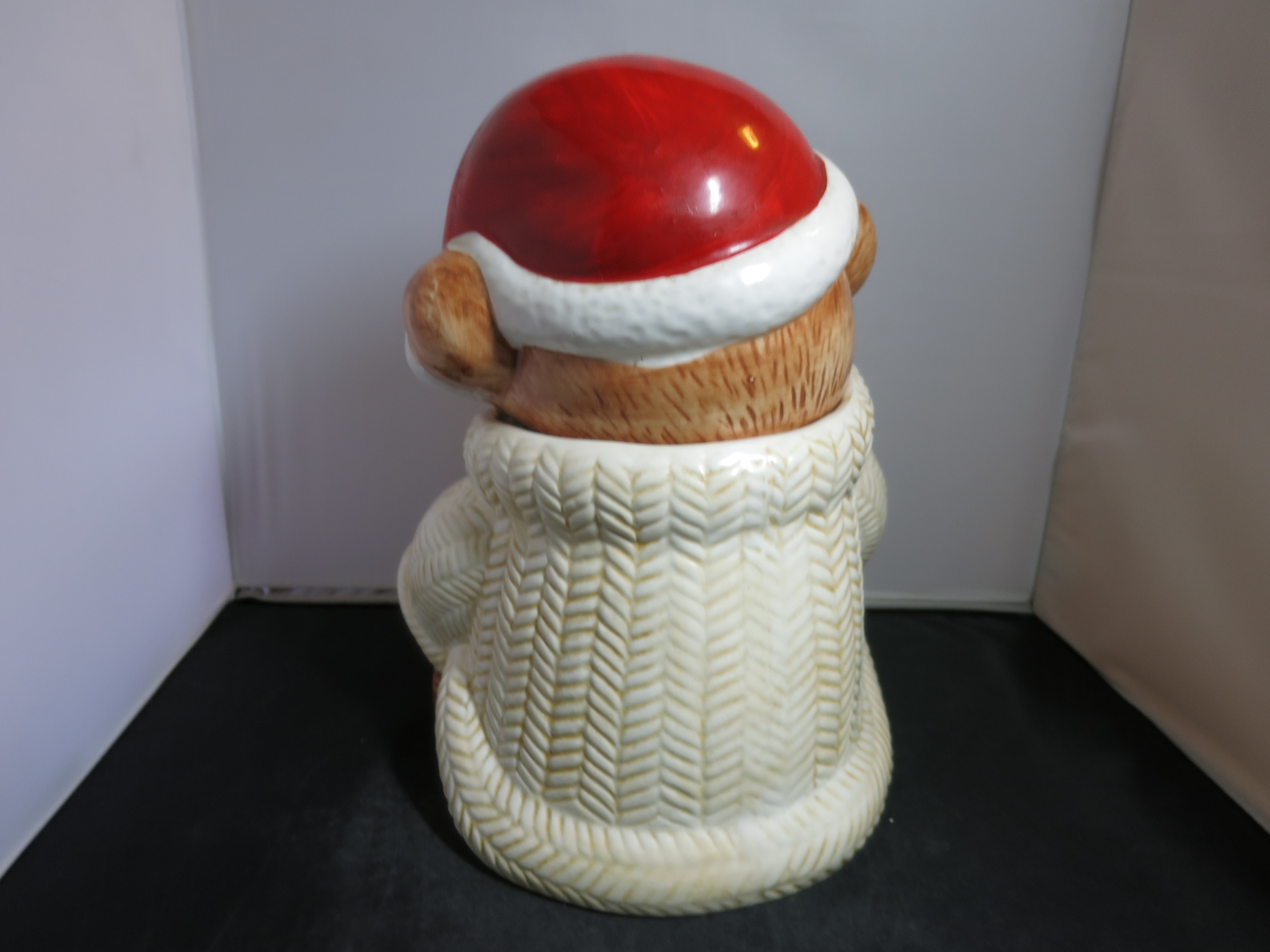 Vintage Teddy Bear Cookie Jar Christmas Tree with Yellow Star