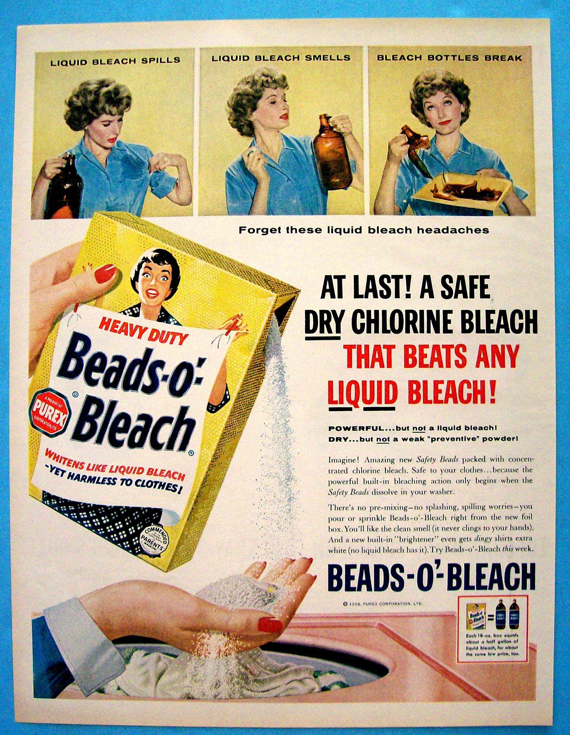 Vintage Ad: 1958 Beads O Bleach
