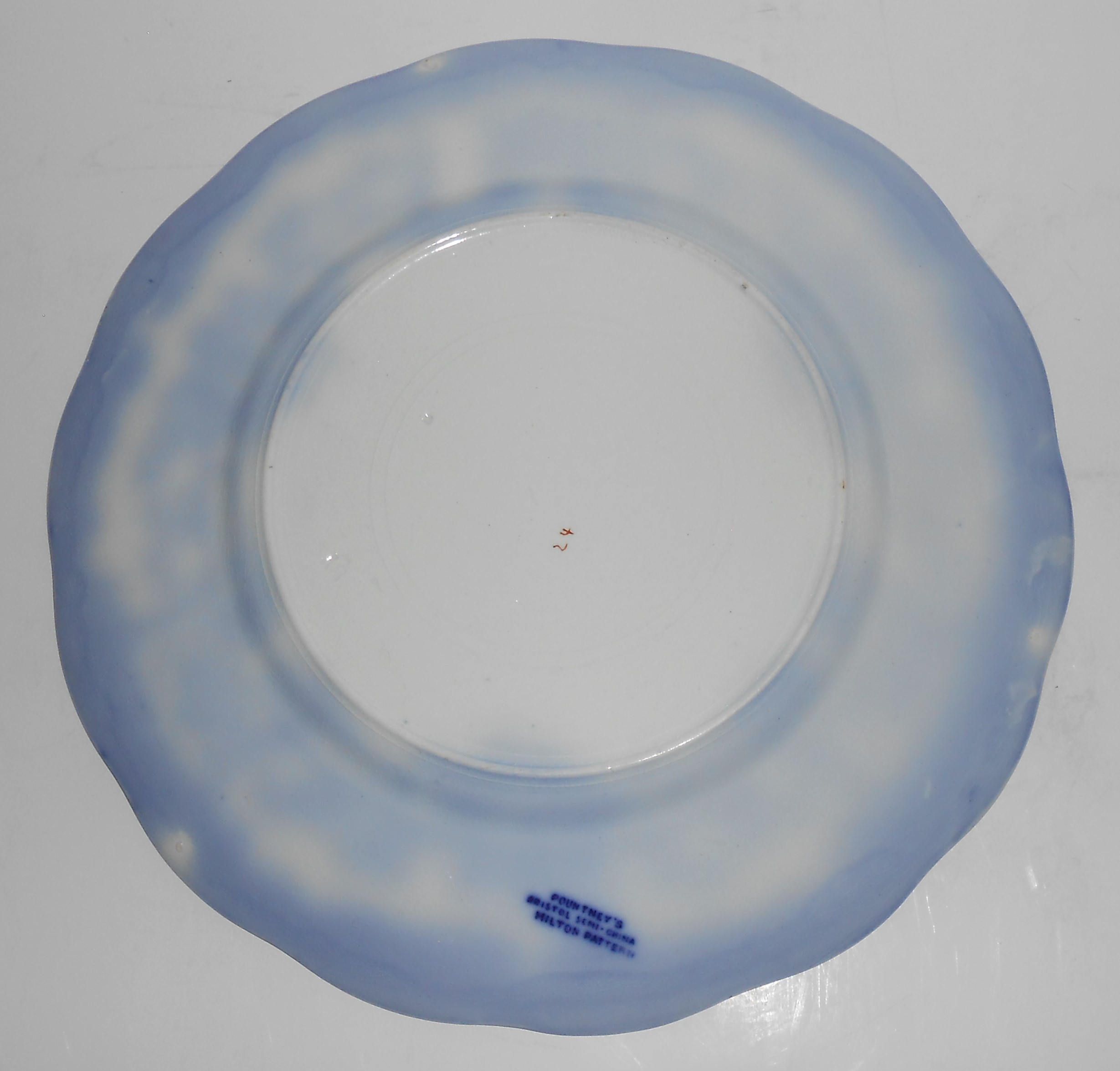 Vintage Flow Blue Pountney China Milton w/Gold Dinner P