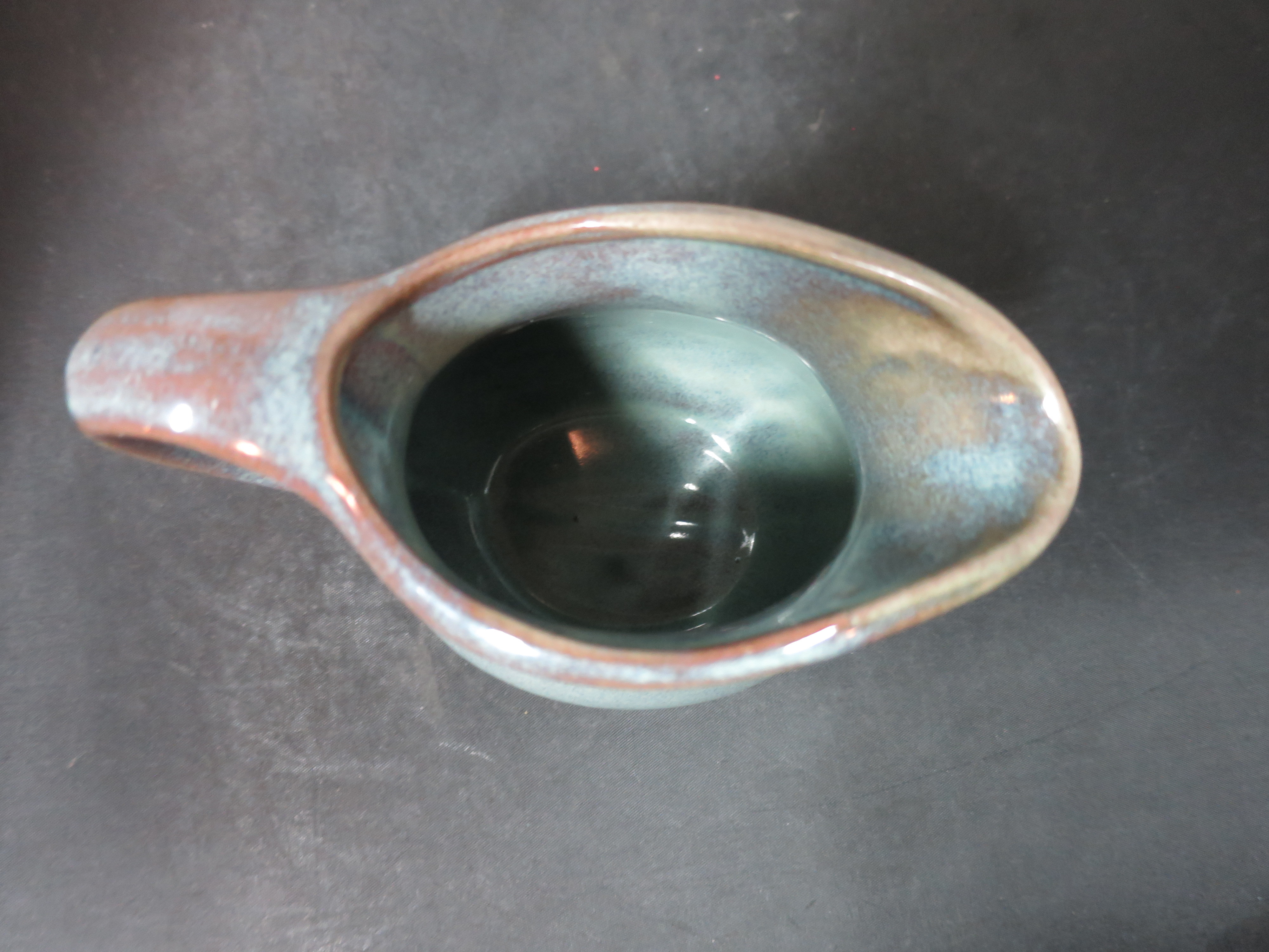 Pittsfield Potters VT Small Pitcher Teal Green Brown Spec Washed