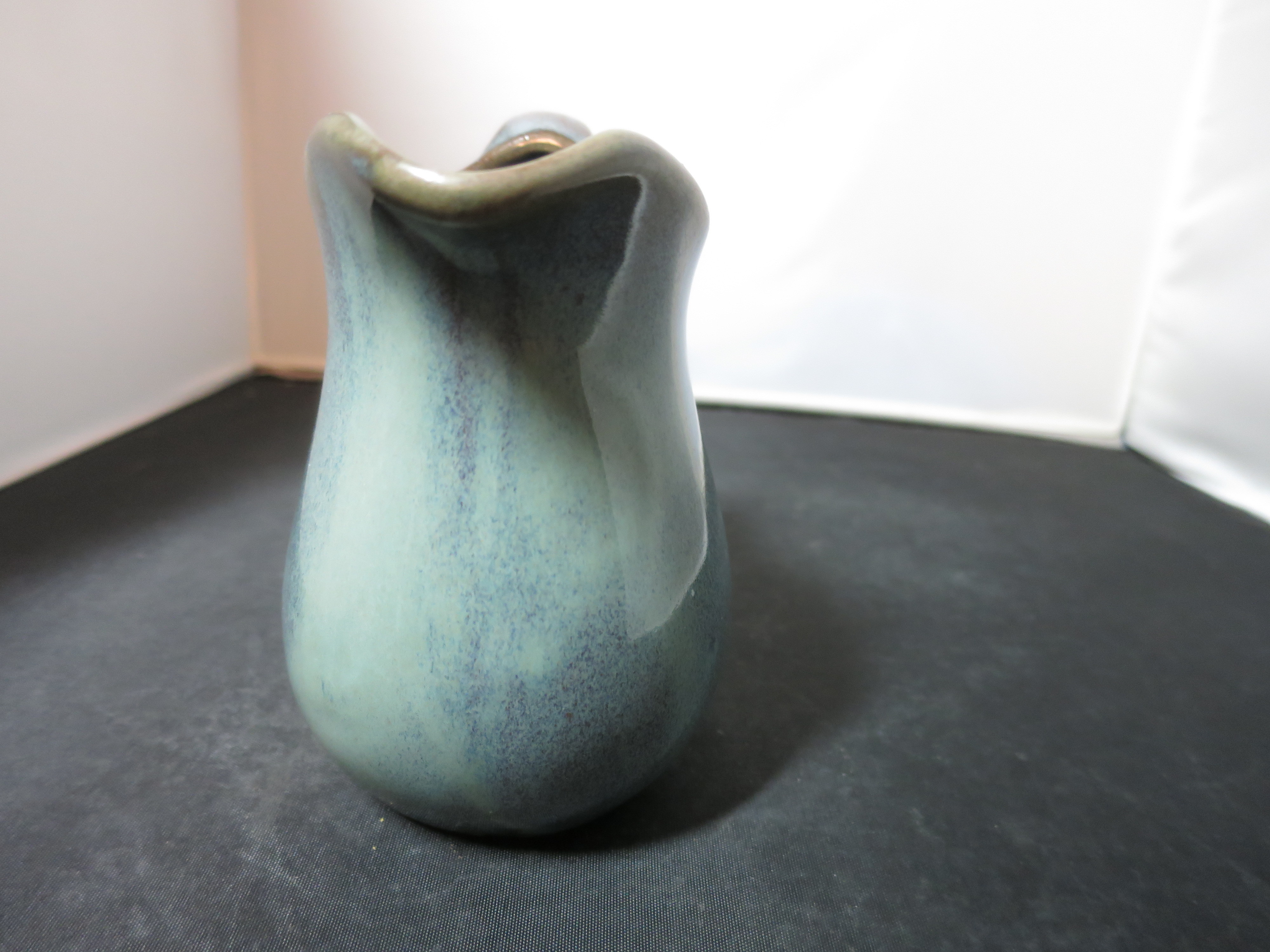 Pittsfield Potters VT Small Pitcher Teal Green Brown Spec Washed