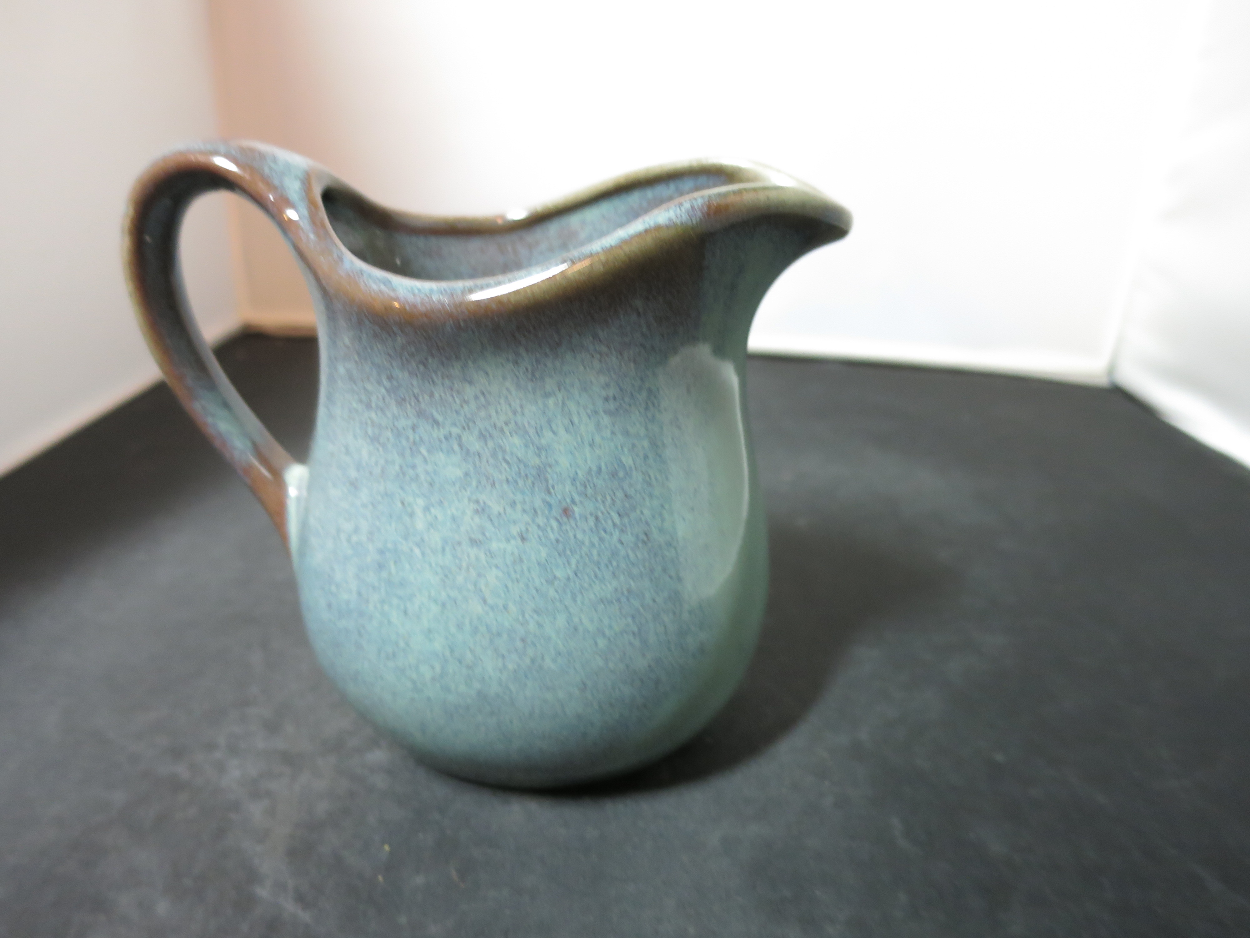 Pittsfield Potters VT Small Pitcher Teal Green Brown Spec Washed