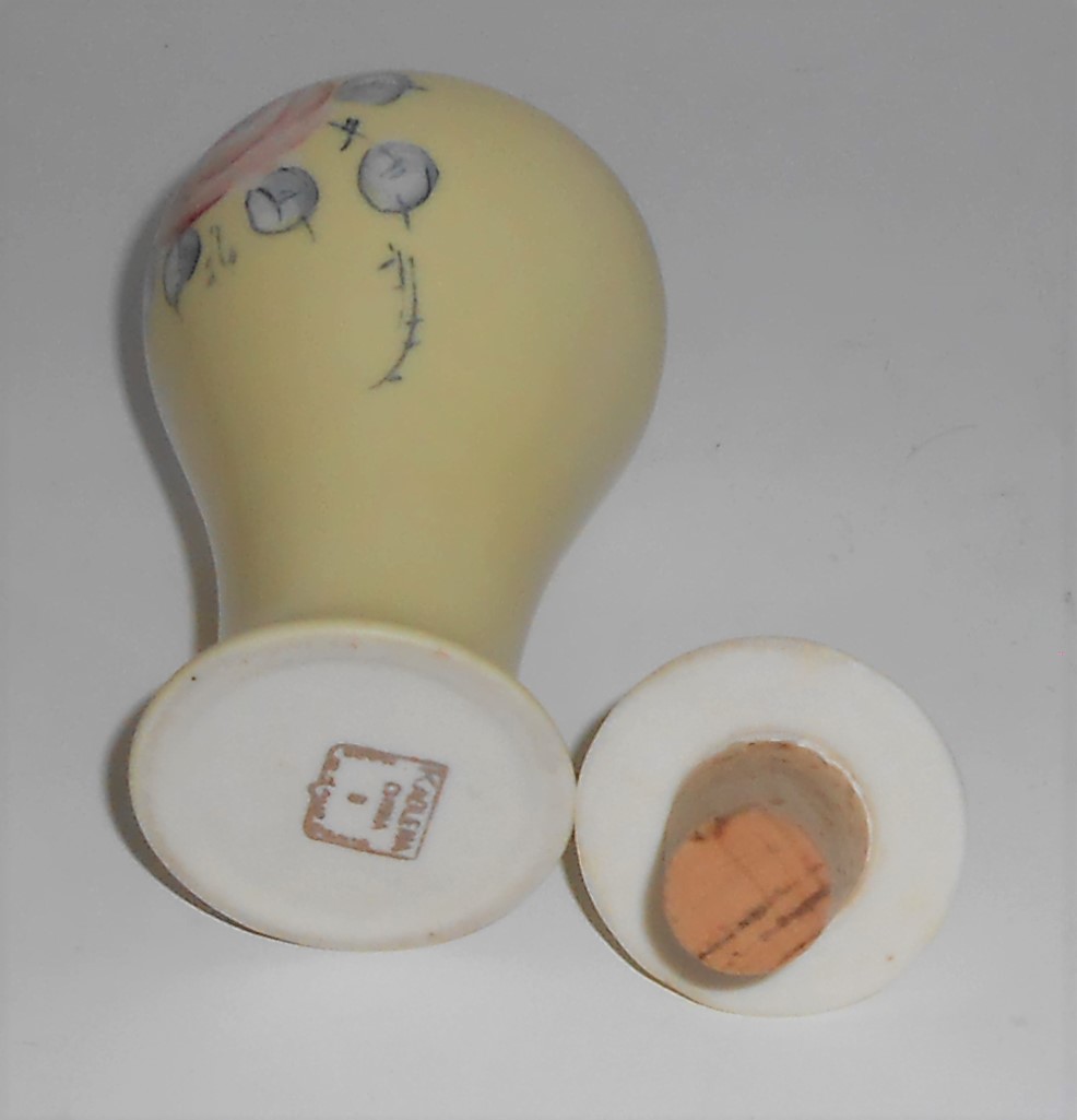 Franciscan Pottery Kaolena China Yellow Perfume Bottle