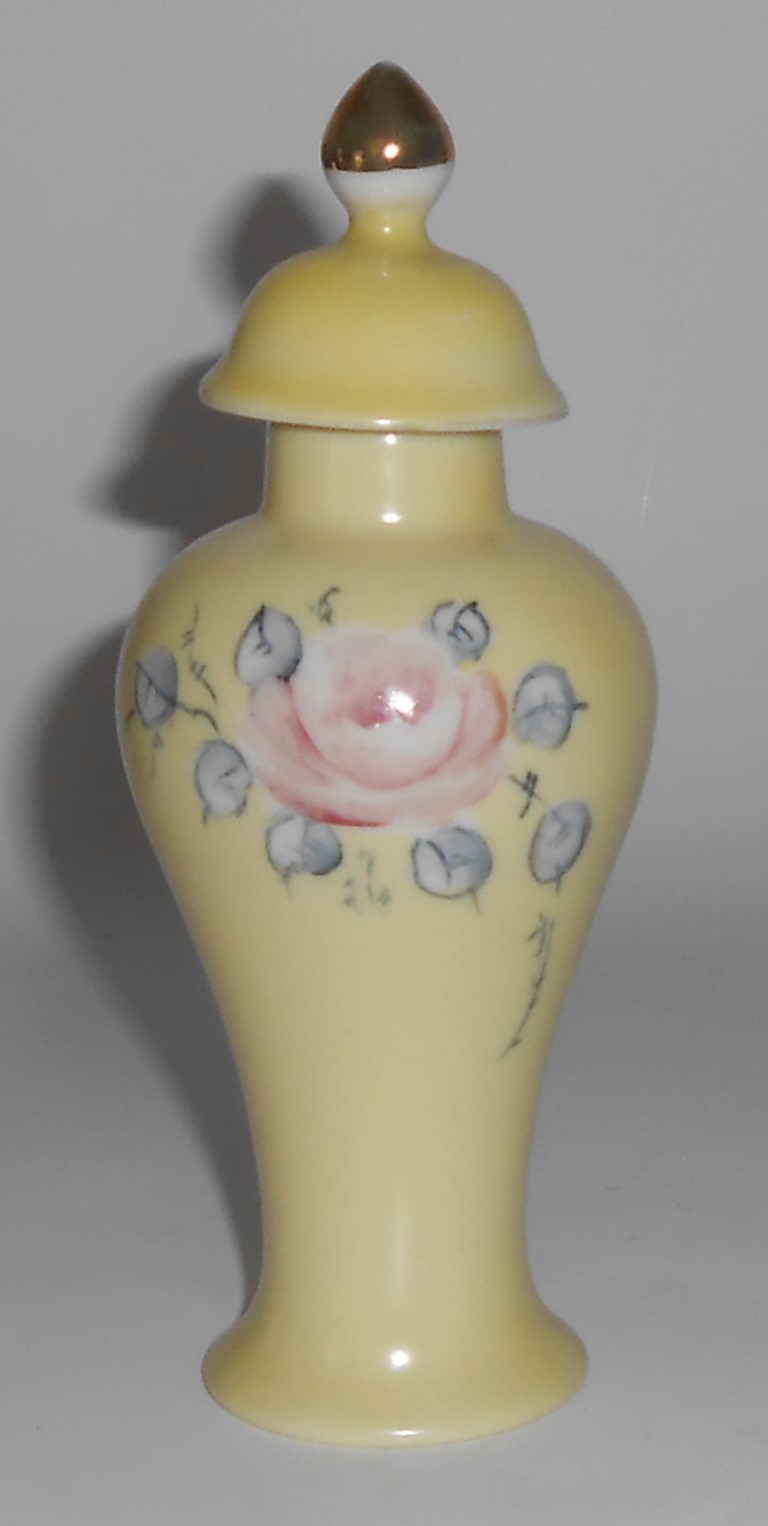 Franciscan Pottery Kaolena China Yellow Perfume Bottle