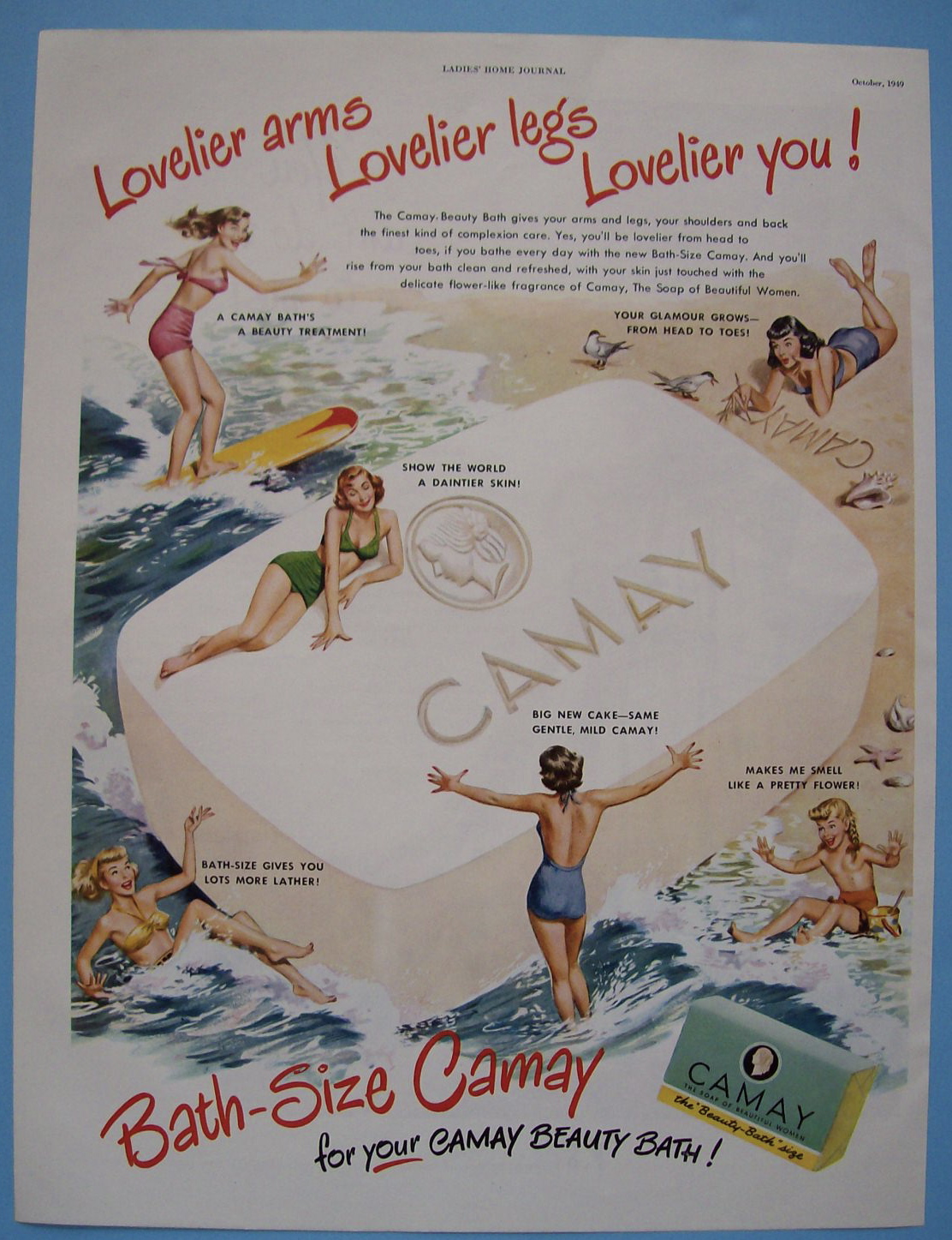 1949 Camay Soap with 6 Women Around A Bar Of Soap