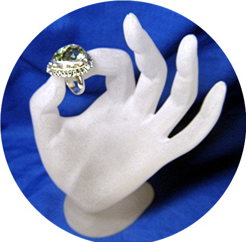 Sterling Silver Green Amethyst Heart Ring