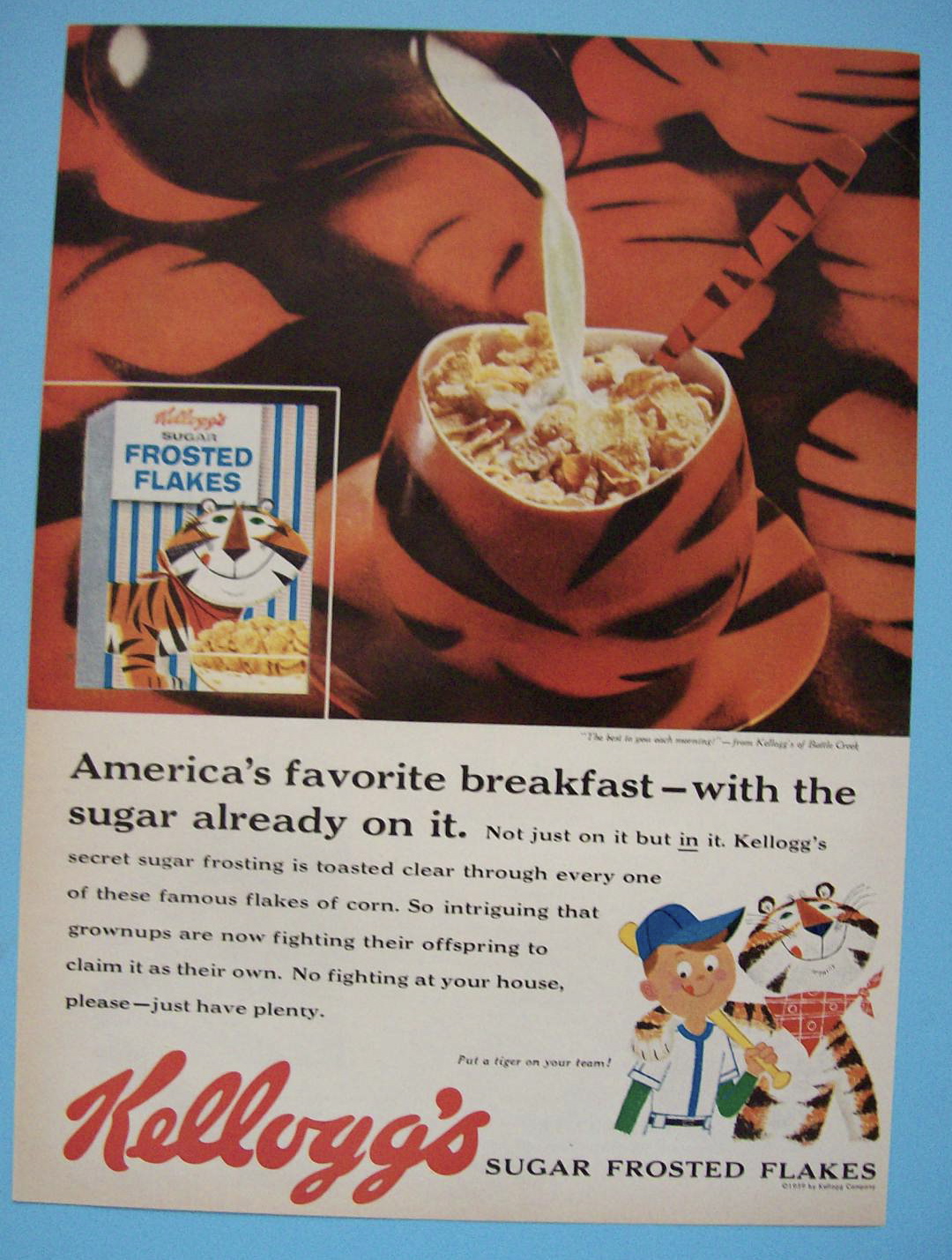 1959 Kellogg's Sugar Frosted Flakes Cereal with Tony