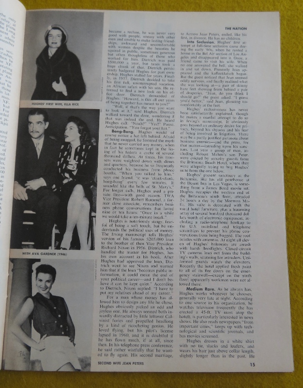 Time Magazine January 24, 1972 Hughes Mystery