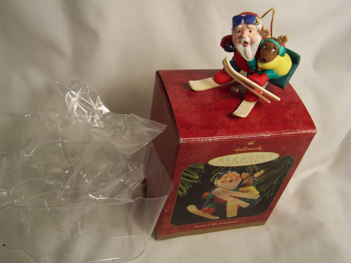 Santa's Ski Adventure Ornament Hallmark 1997