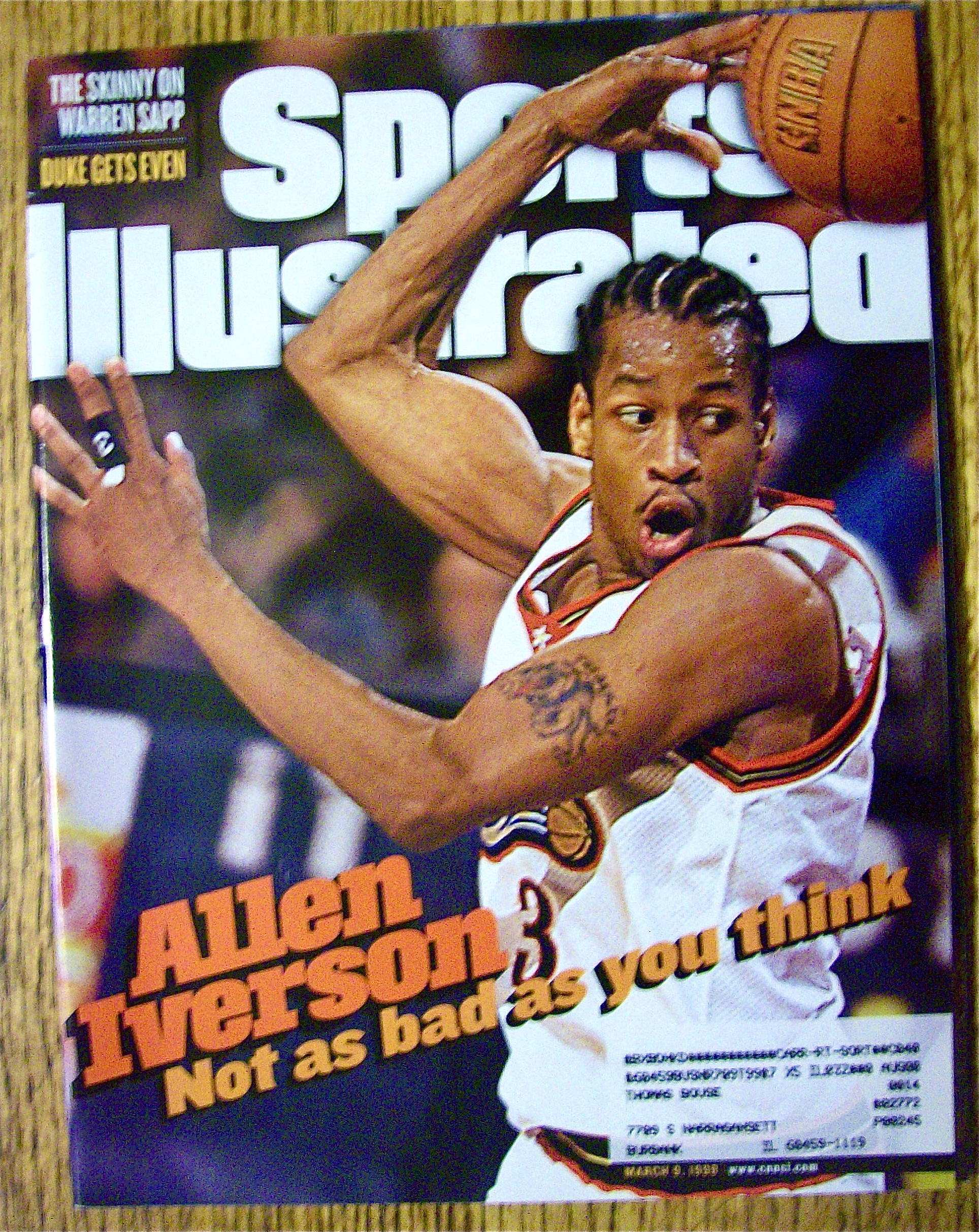 Sports Illustrated Magazine March 9, 1998 Allen Iverson