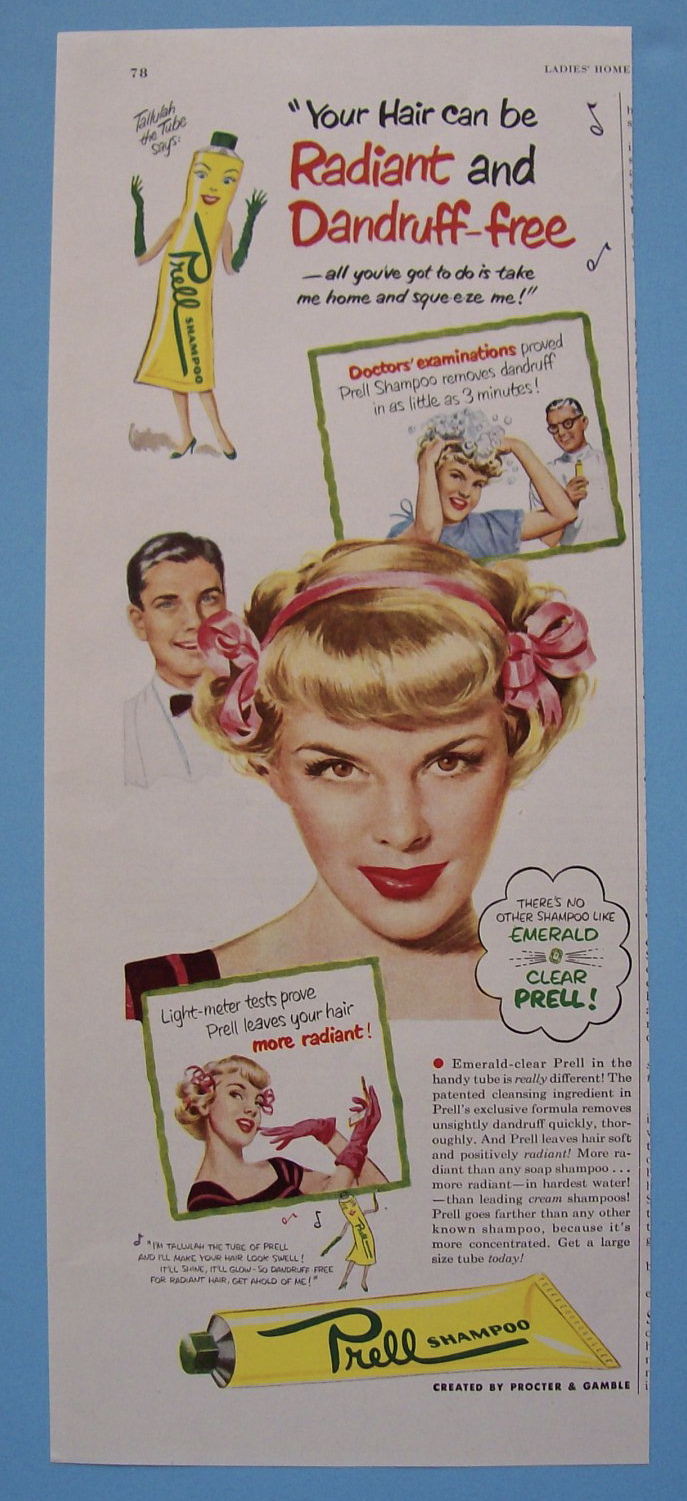 1949 Prell Shampoo with Lovely Woman's Face