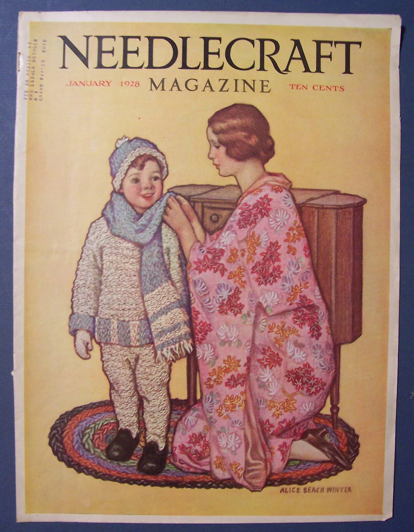Needlecraft Magazine Cover By Alice Winter-January 1928
