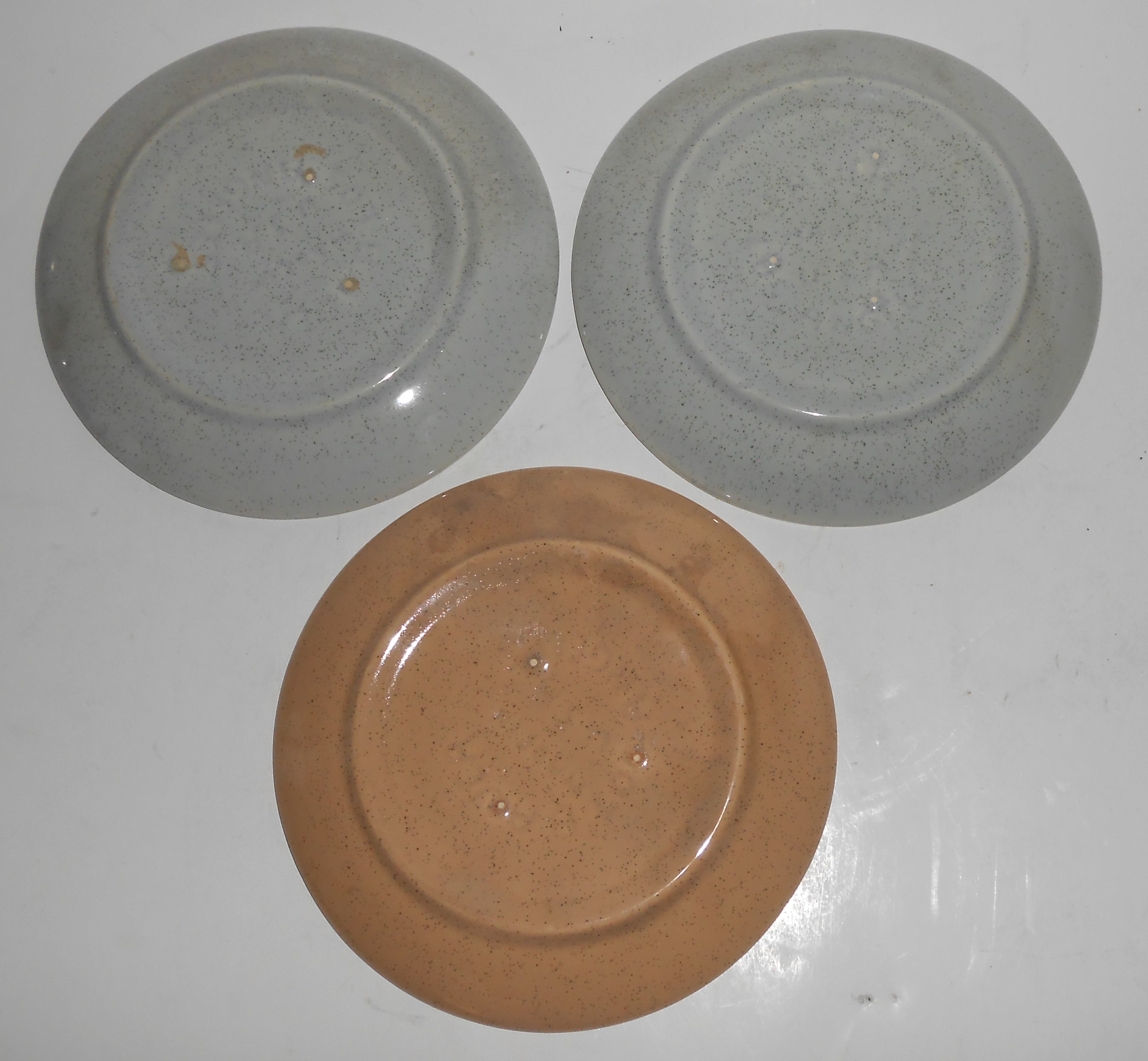 Bauer Pottery Monterey Moderne Set/3 Speckle Saucers