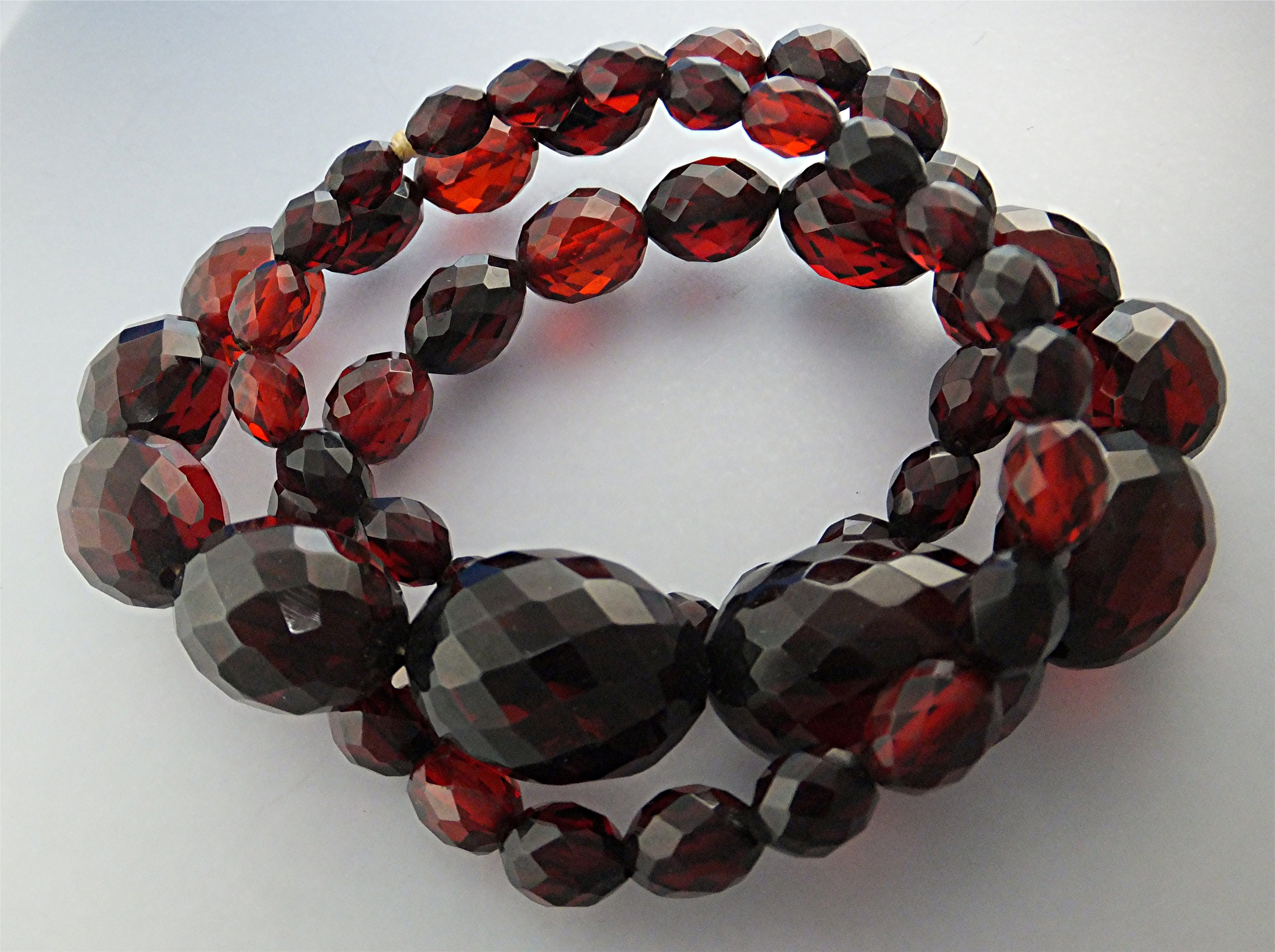 Cherry Amber Faceted Necklace Poland